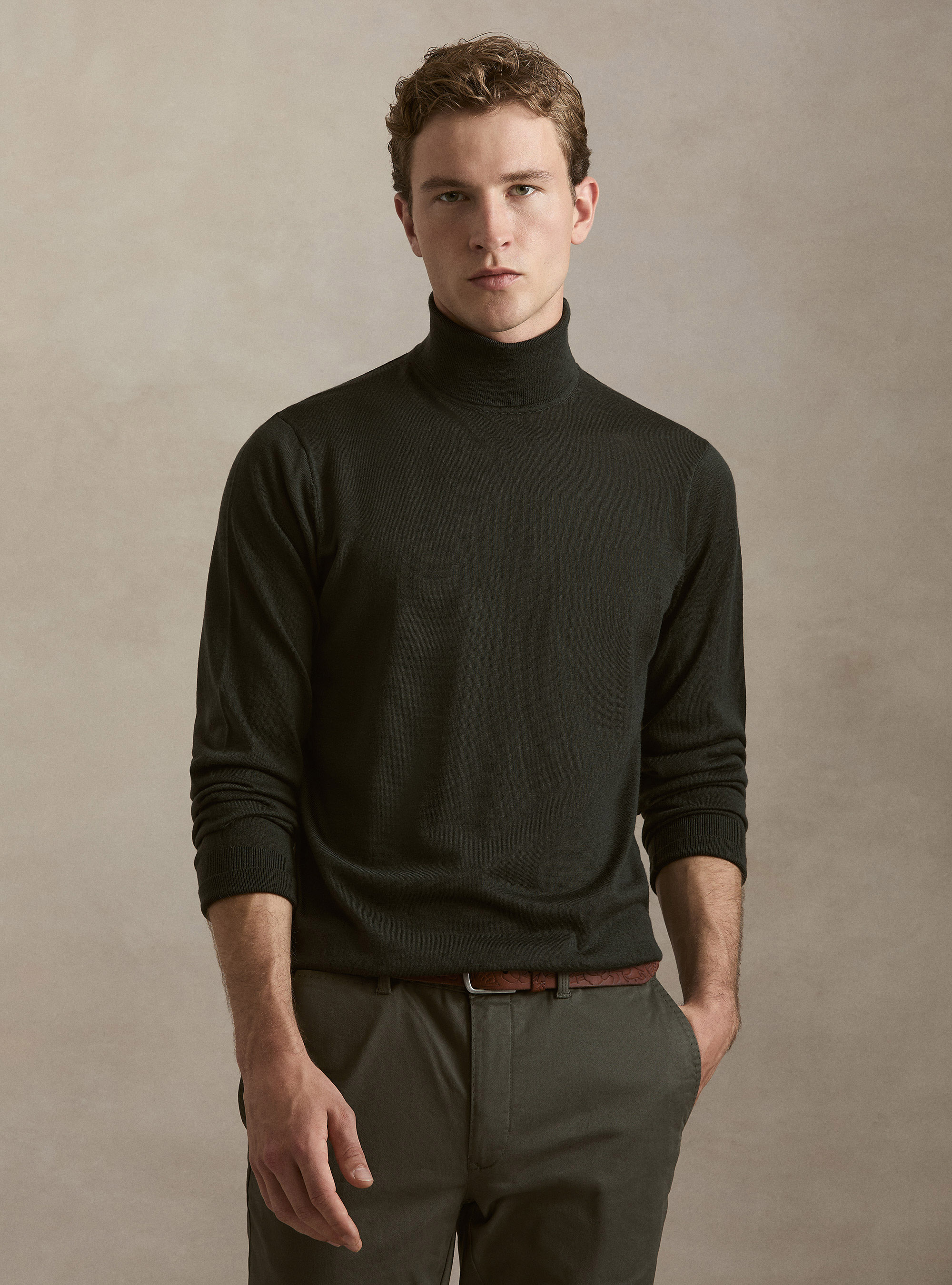 Dolcevita in pura lana merino extrafine, MILITARE 0609C
