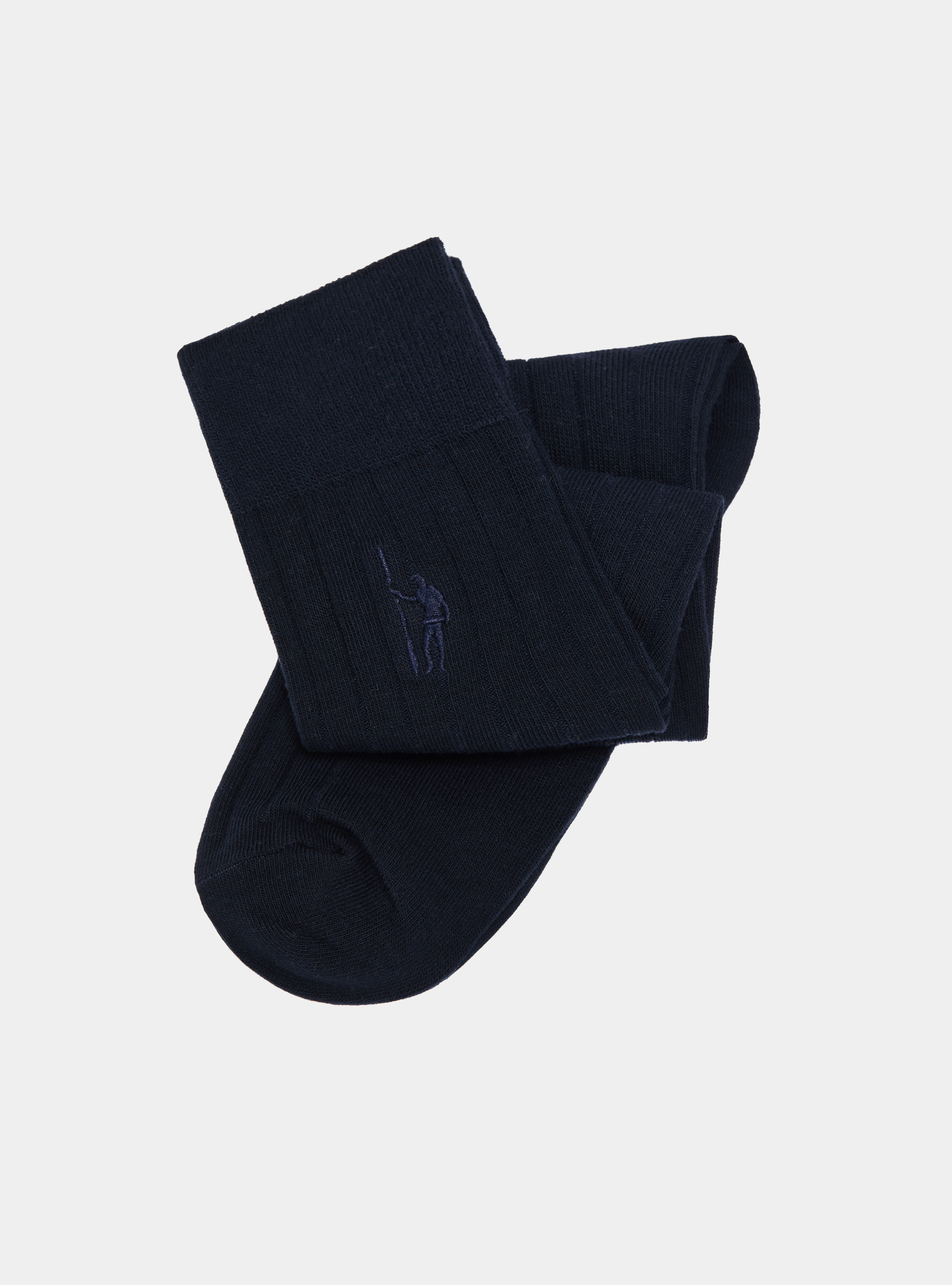 Calzini a costina con ricamo, BLU NAVY