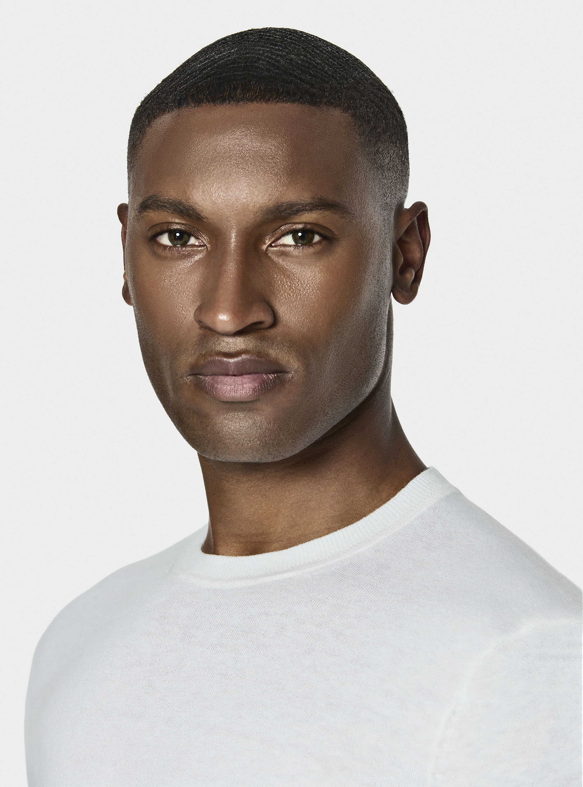 Maglia girocollo in cotone seta e cashmere, BIANCO
