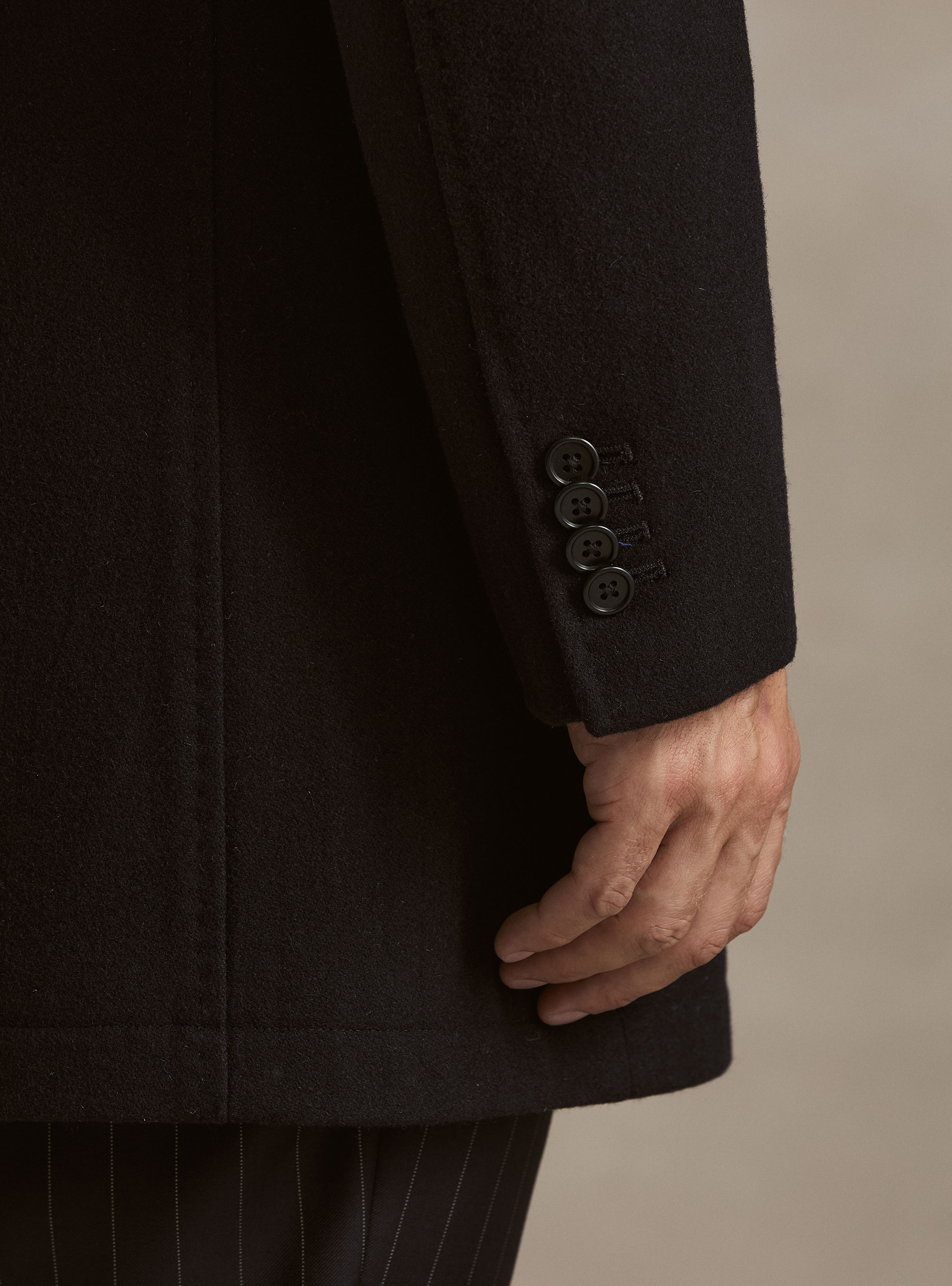 Cappotto in misto lana con pettorina, BLU NAVY