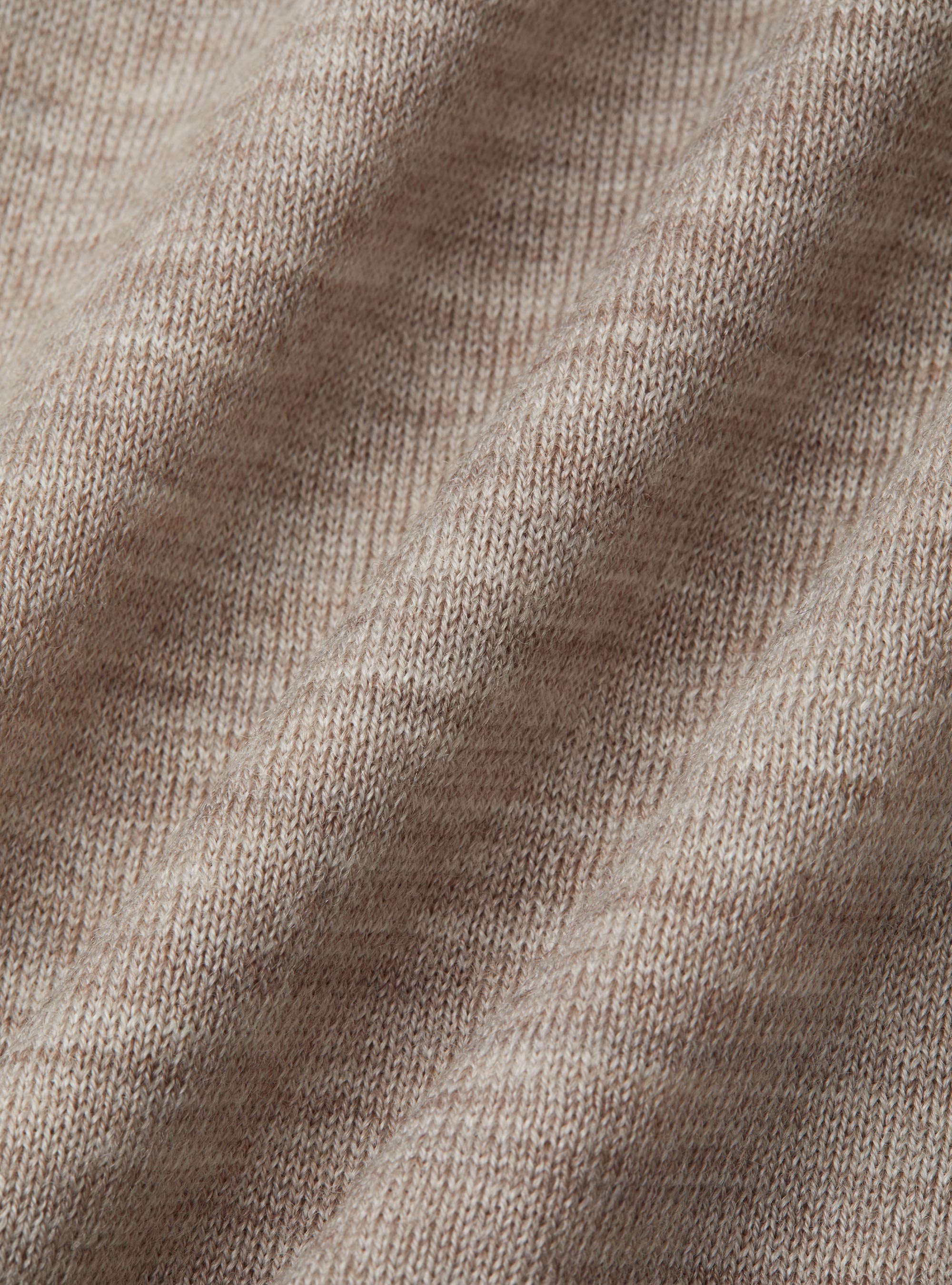 Polo camicia in maglia lana merino extrafine, SABBIA MELANGE 0564C