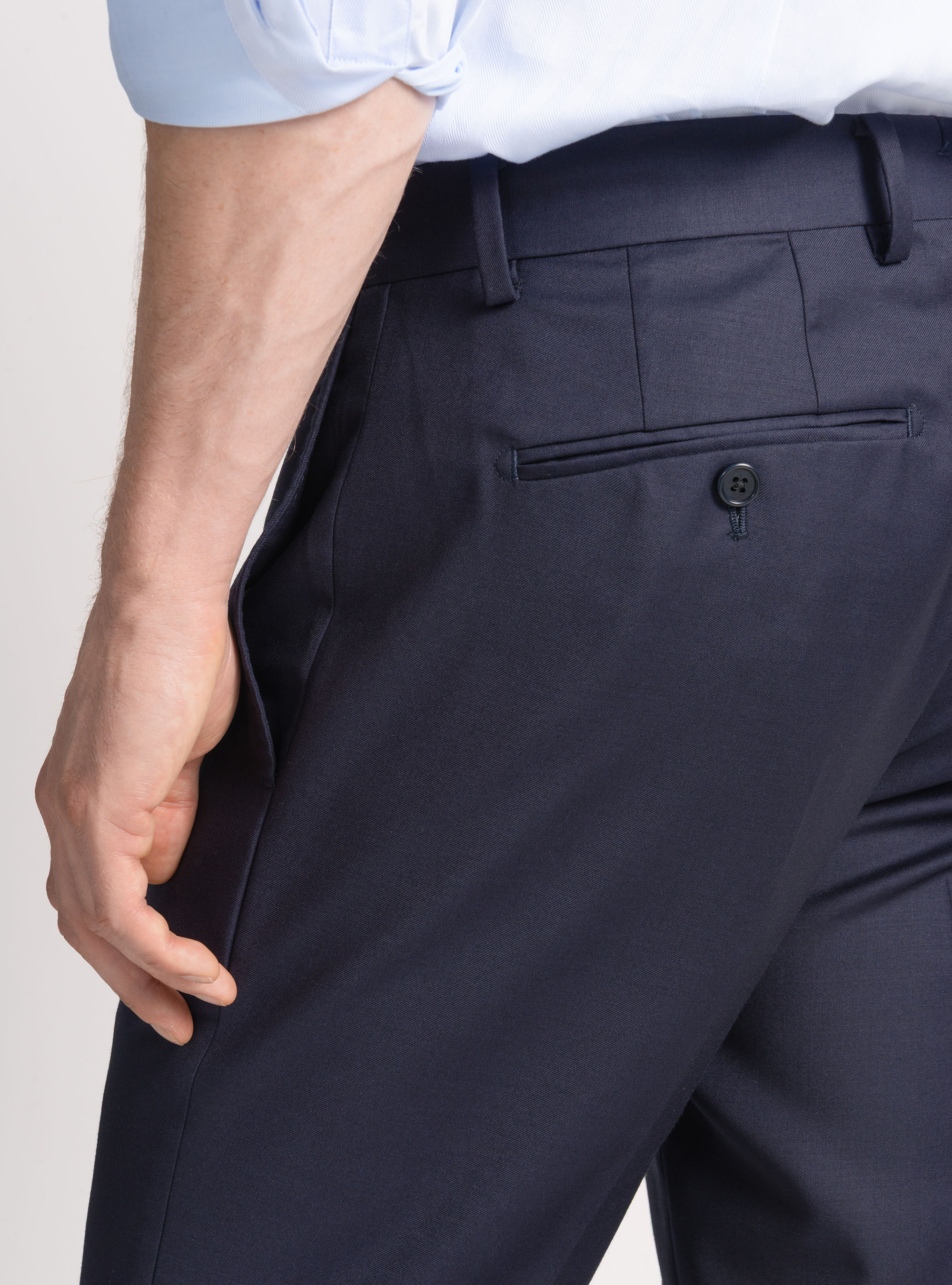Pantaloni per abito in pura lana superfine 120's, BLU NAVY
