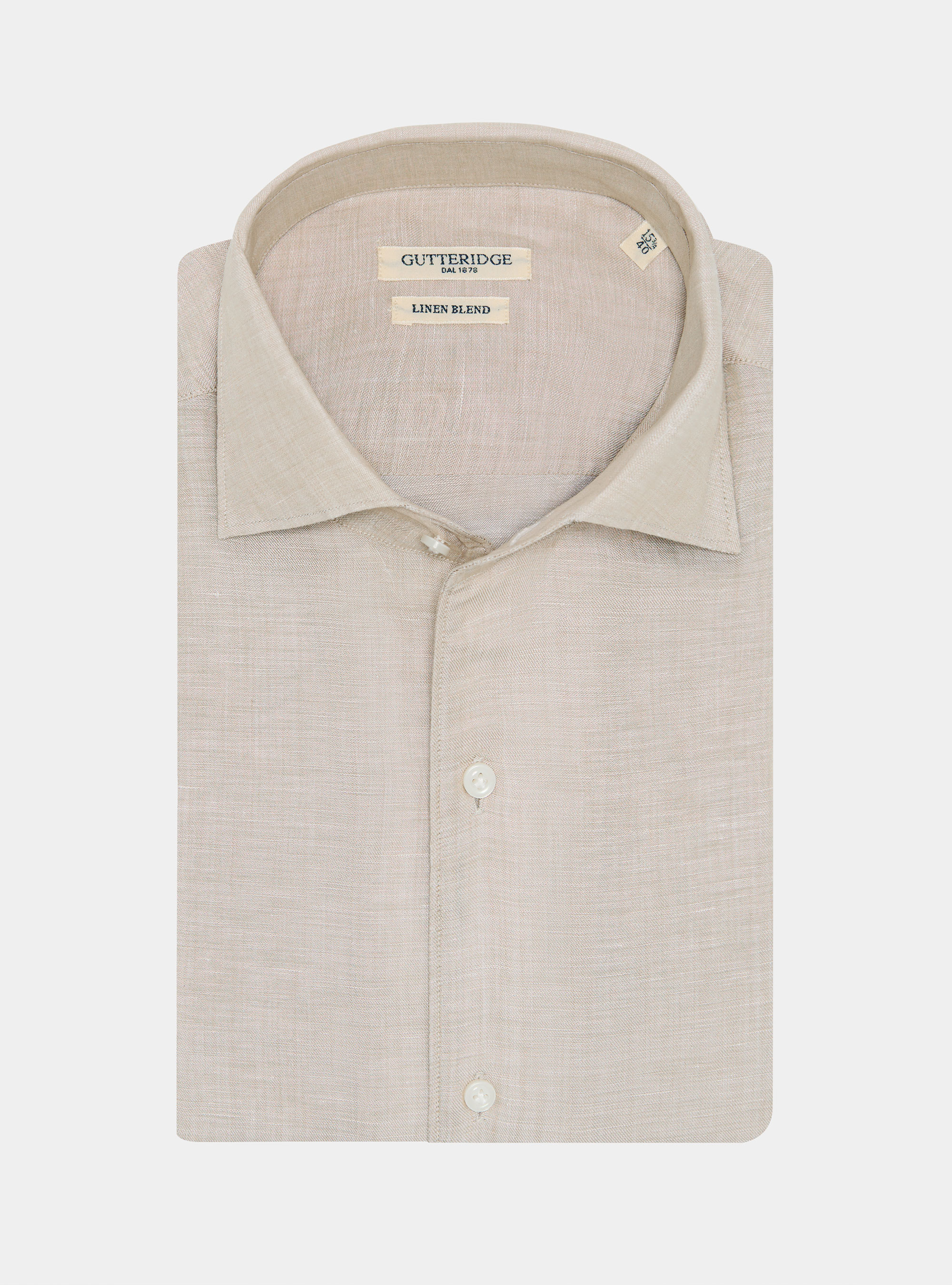 Camicia in misto lino con paramontura, SABBIA
