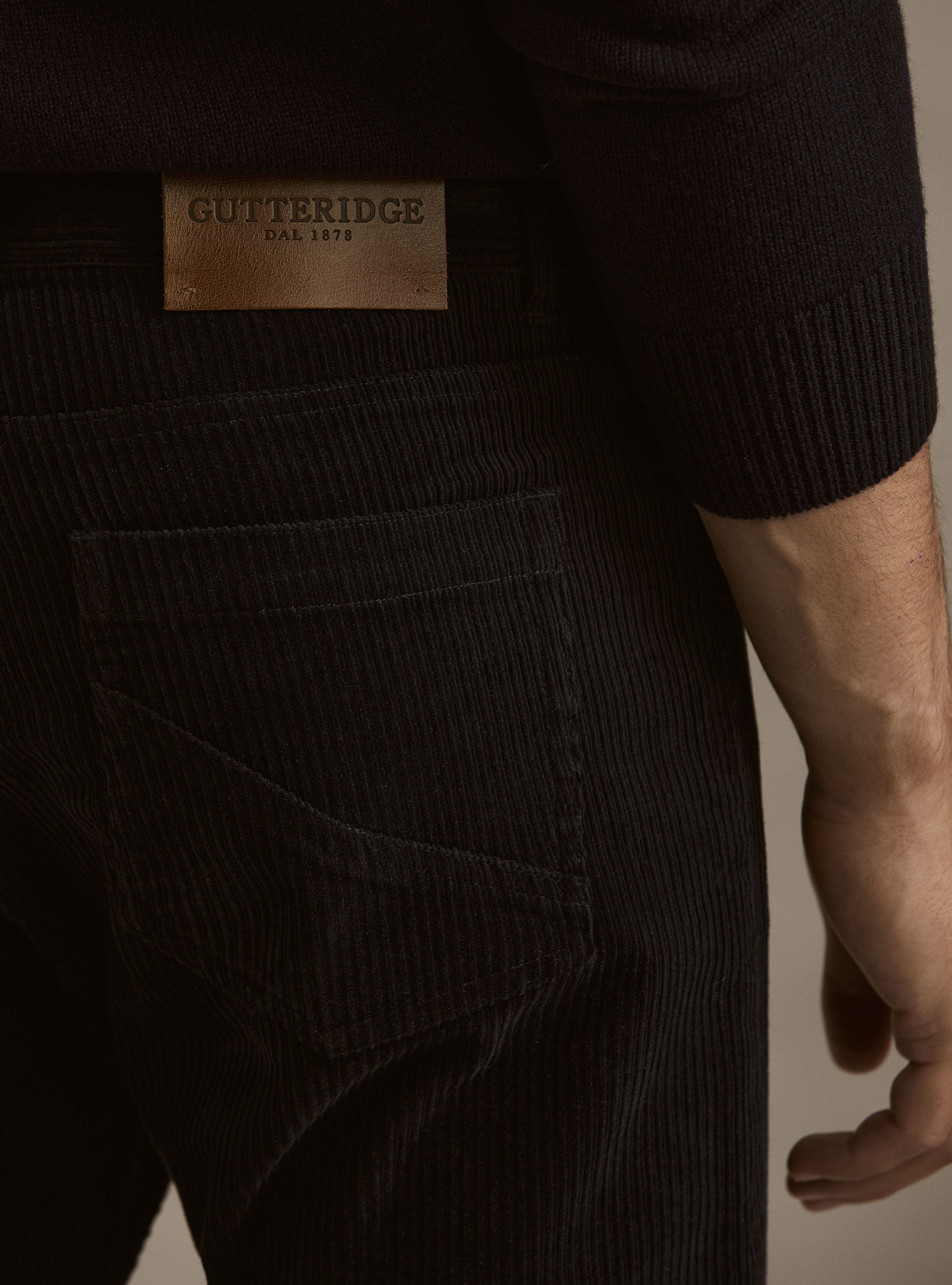 Pantaloni 5 tasche in velluto, BLU NAVY