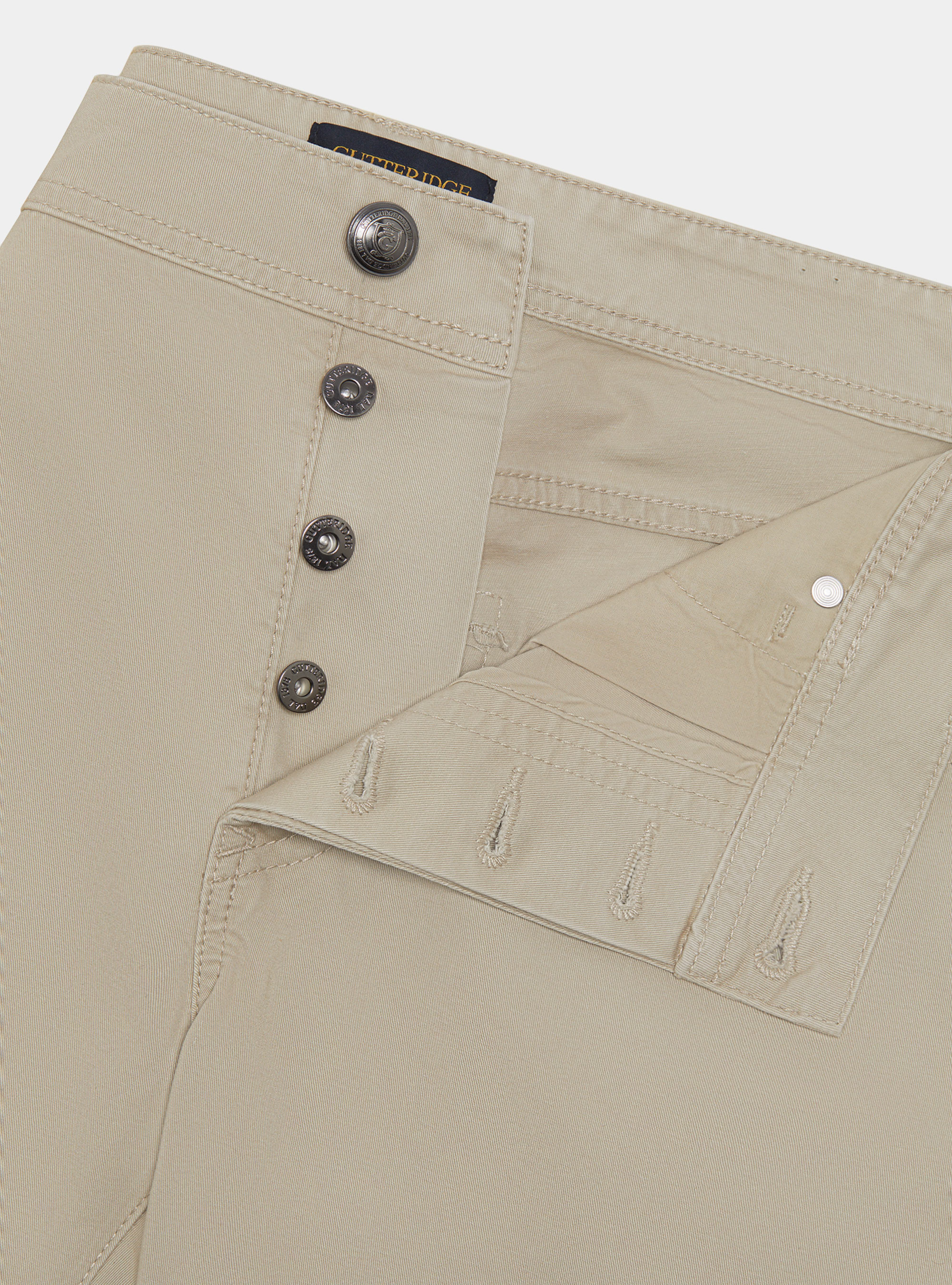 Pantaloni 5 tasche in twill di cotone, SABBIA