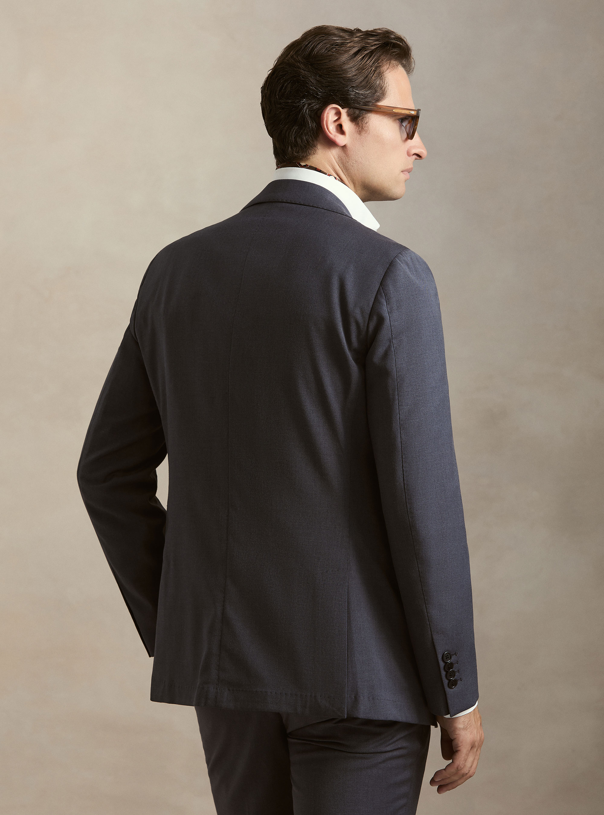 Giacca abito classico slim fit, INCHIOSTRO
