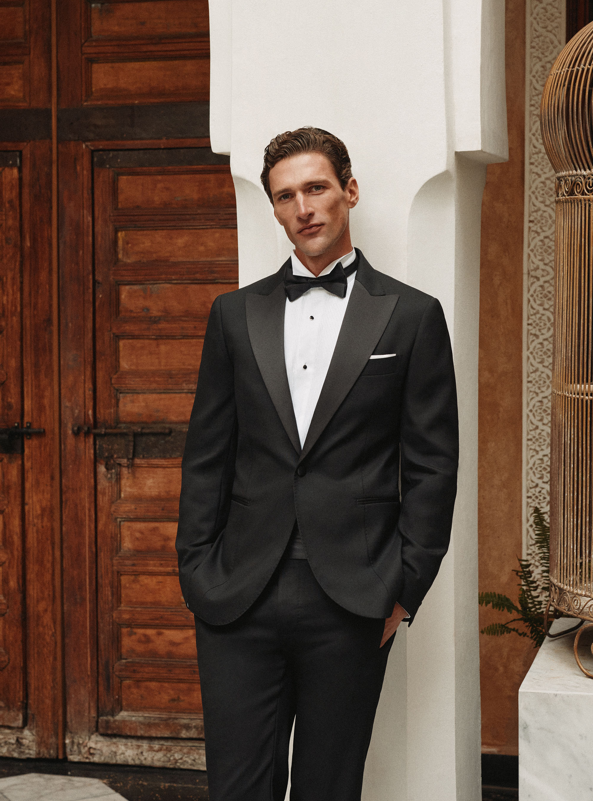Giacca abito smoking in lana Vitale Barberis Canonico, NERO