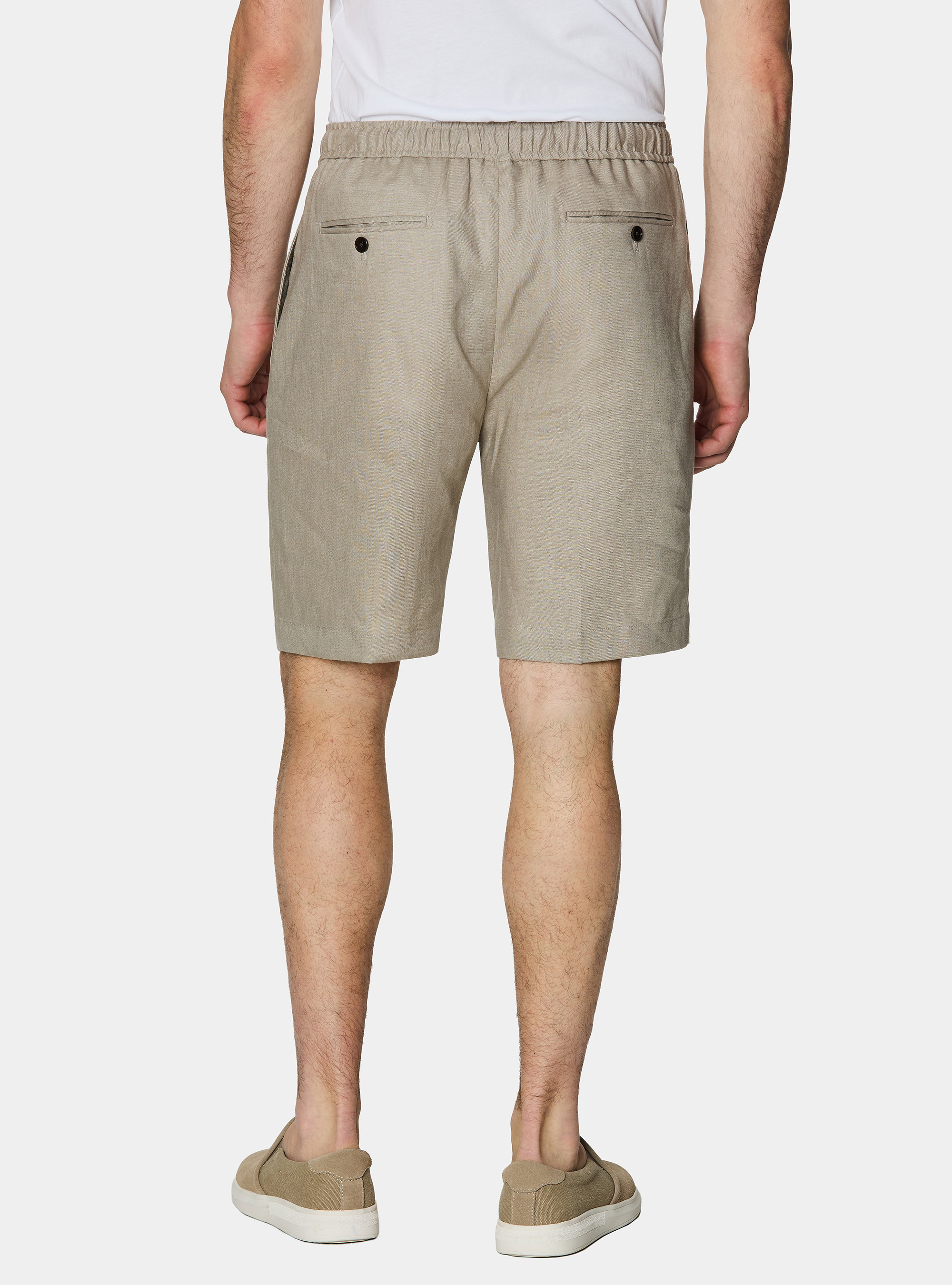 Bermuda in lino con coulisse, SABBIA