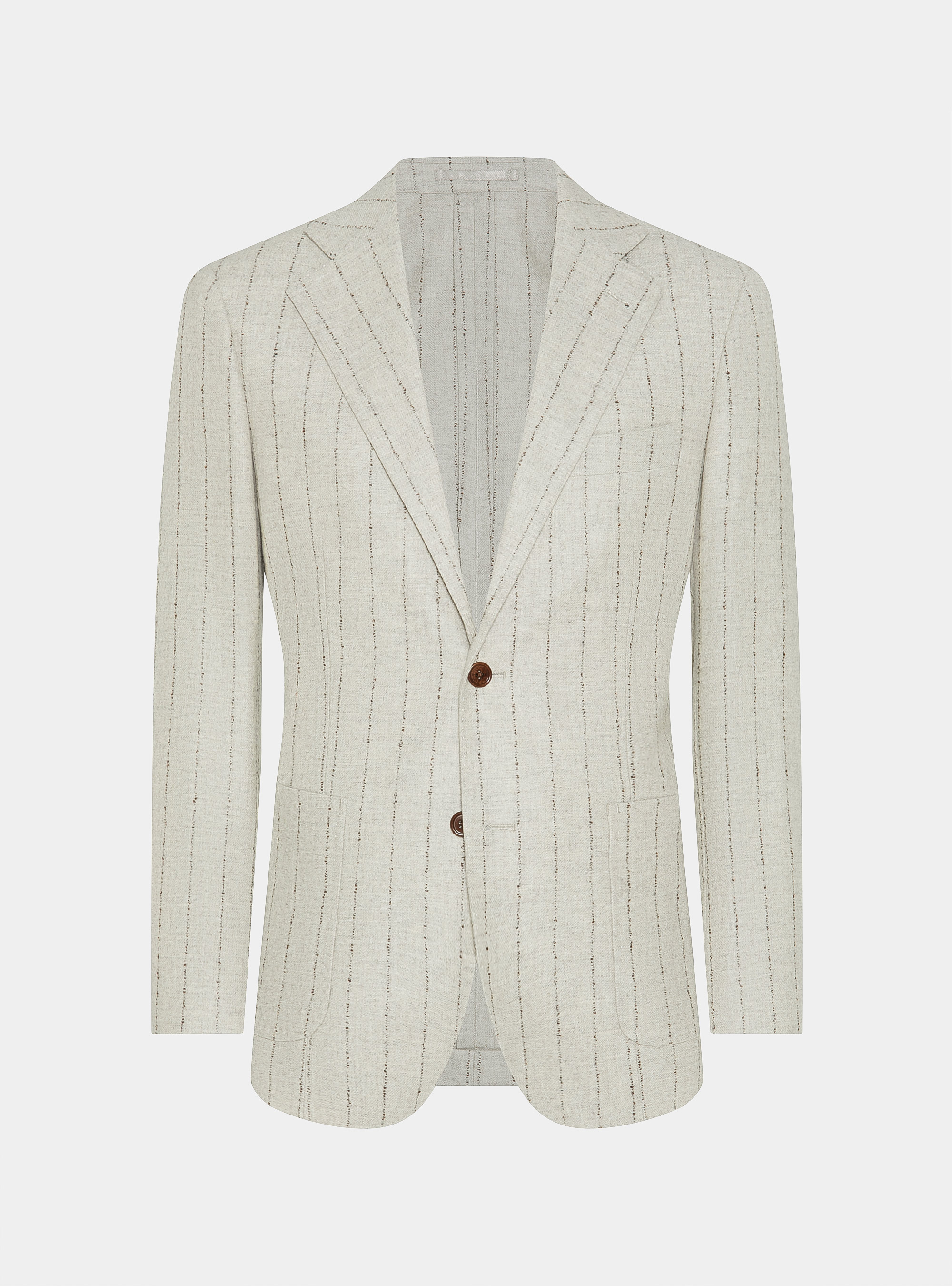 Giacca per abito gessato in lana cashmere, ECRU