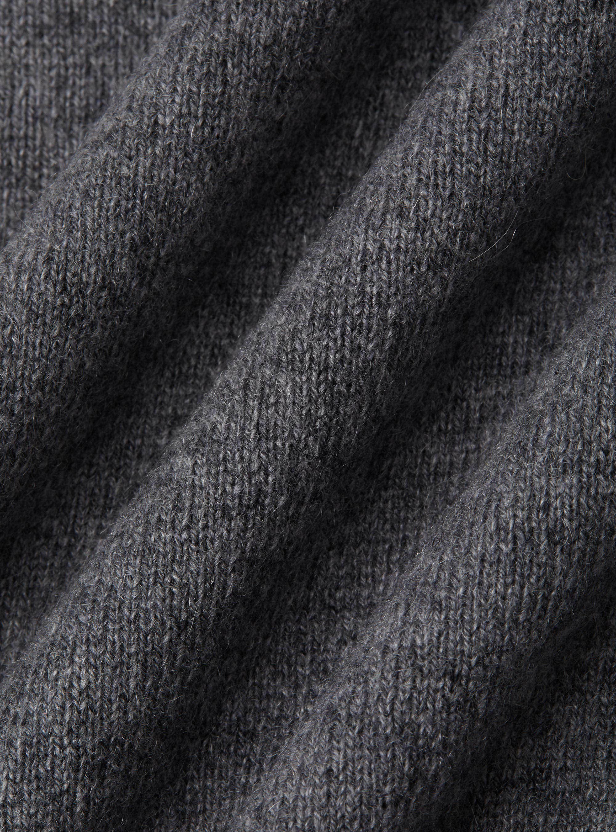 Polo a manica lunga in puro cashmere, GRIGIO SCURO 0125C