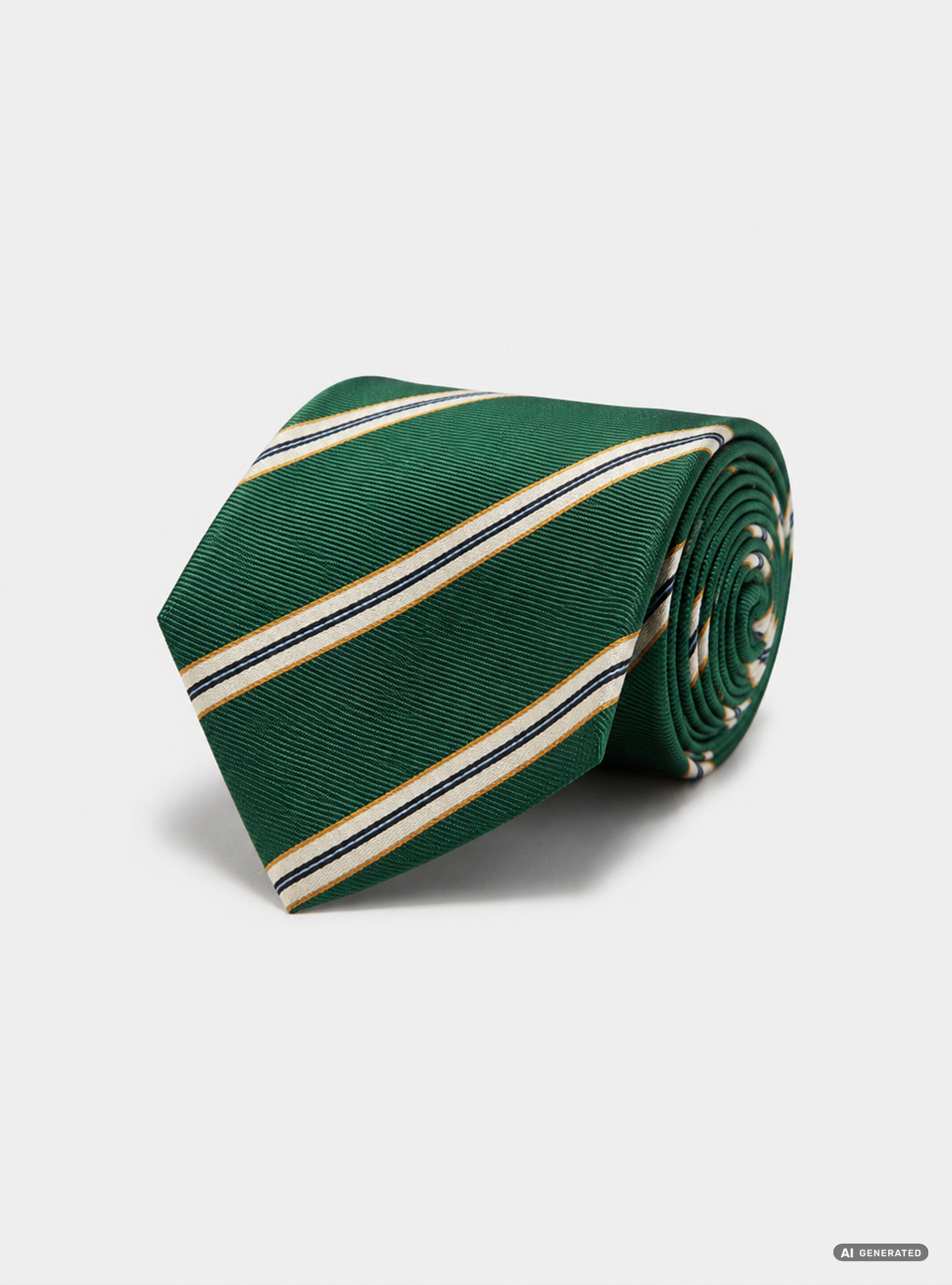 Cravatta in twill di seta rigata, VERDE