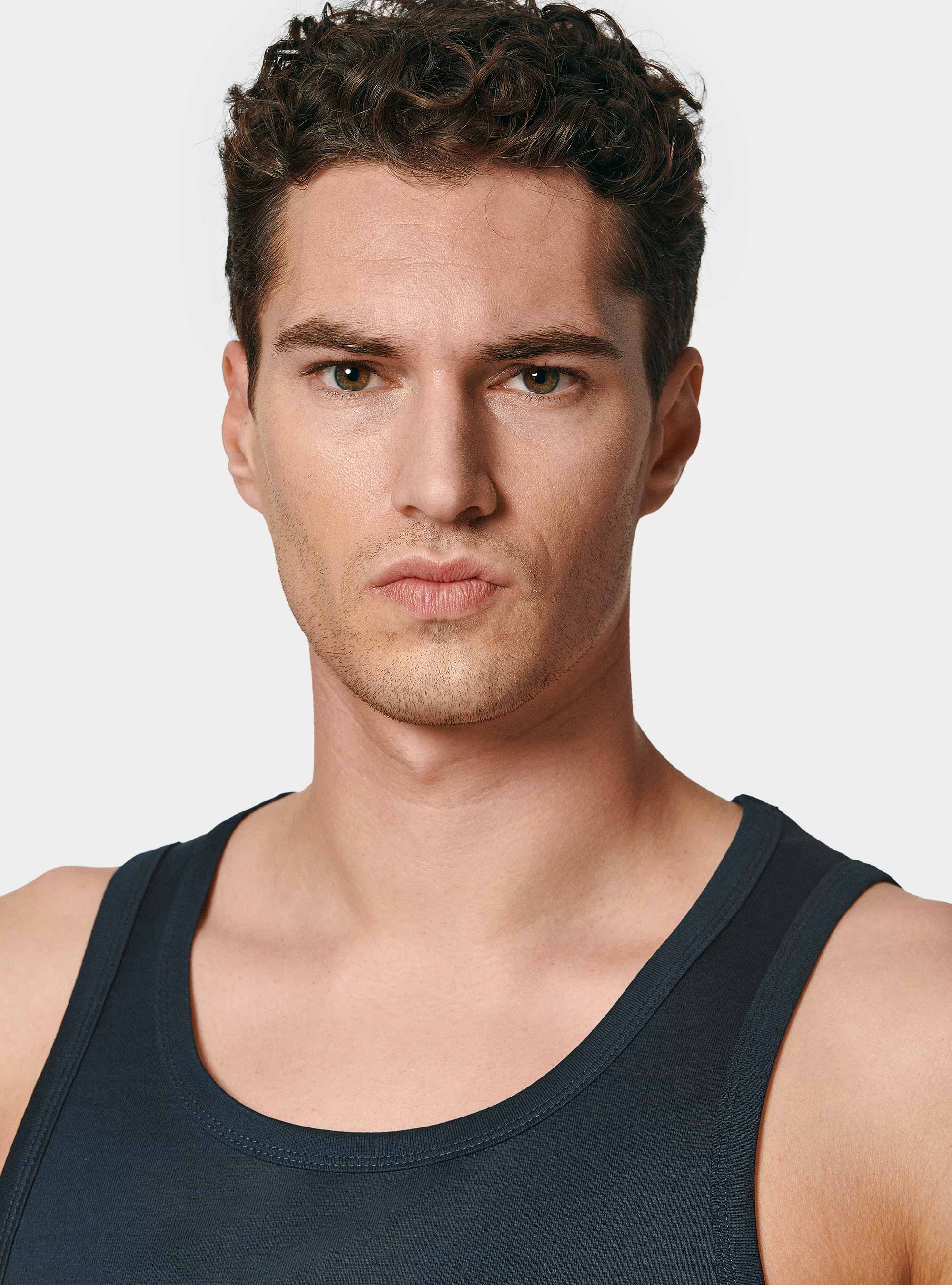 Canotta in cotone filo di Scozia, BLU NAVY