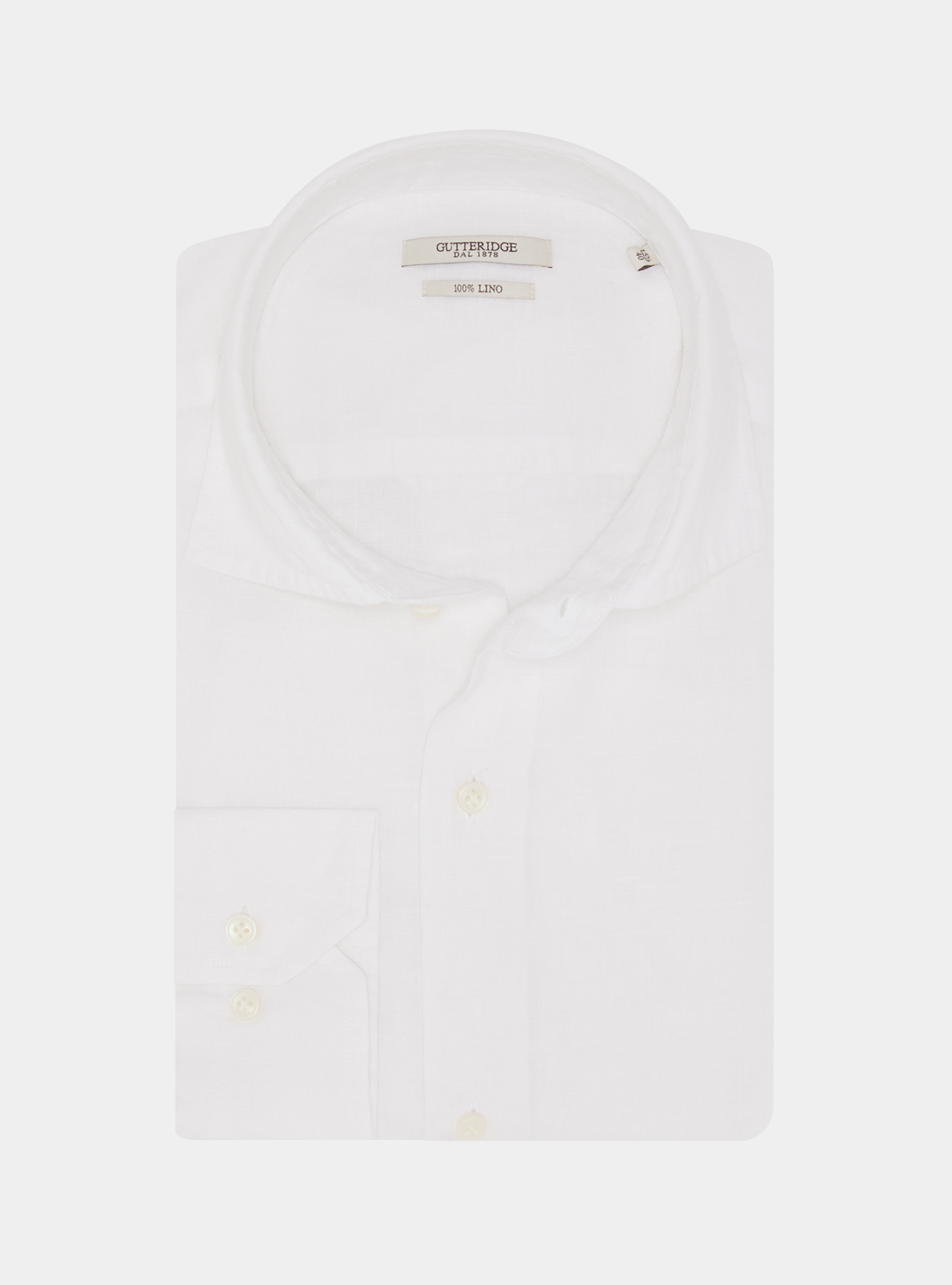 Camicia in puro lino, BIANCO
