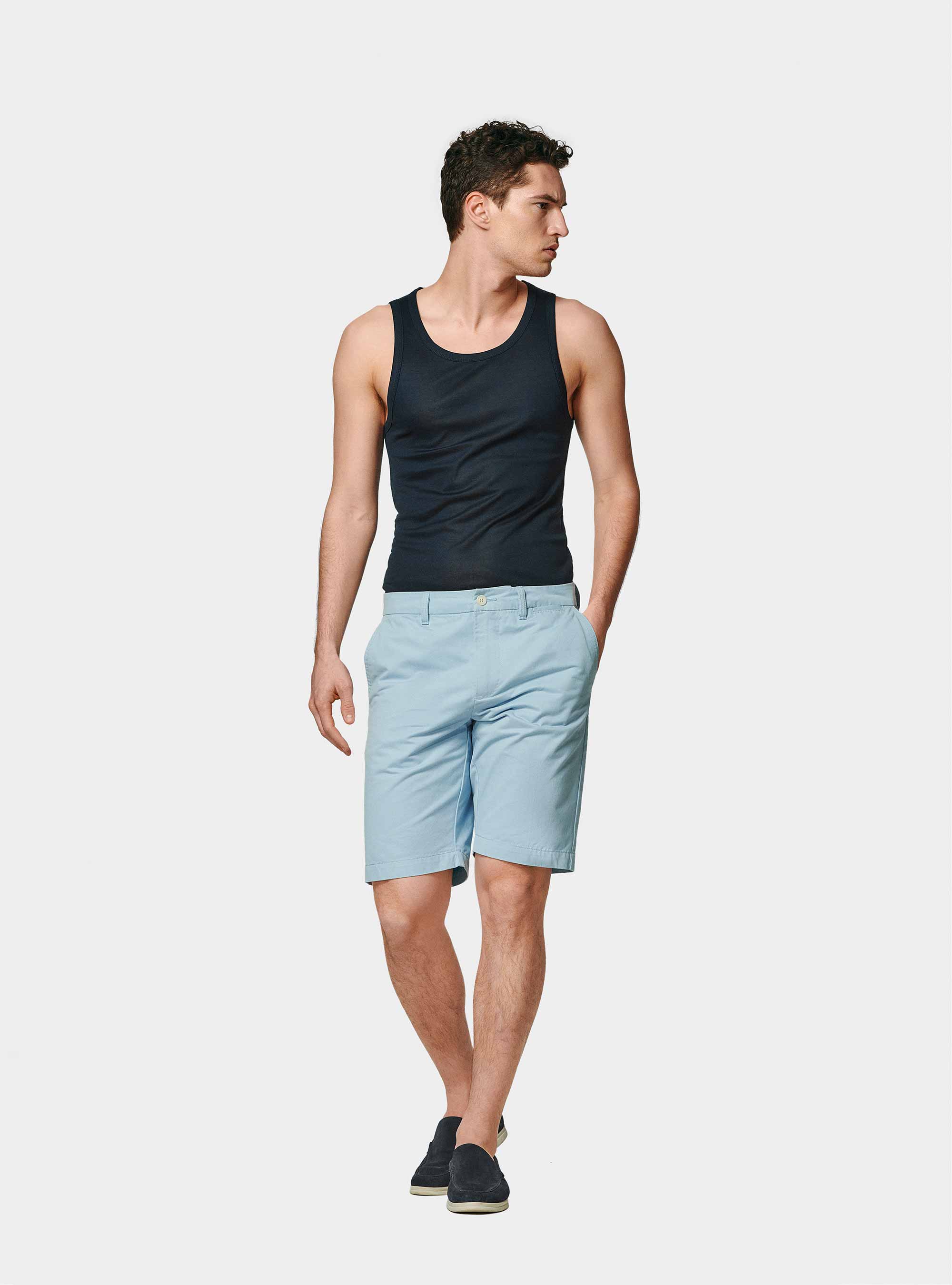 Canotta in cotone filo di Scozia, BLU NAVY