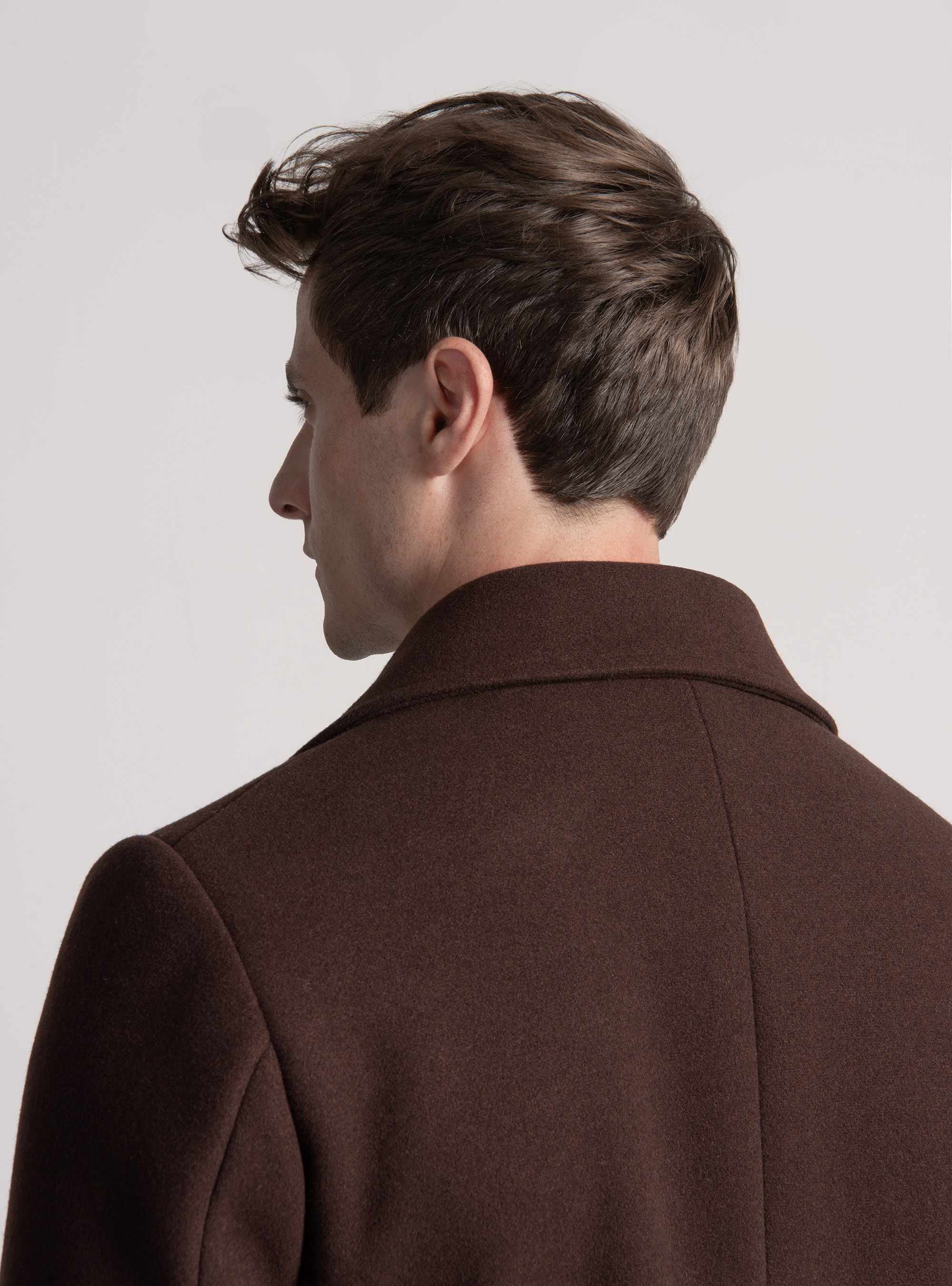 Peacoat tinta unita, MARRONE