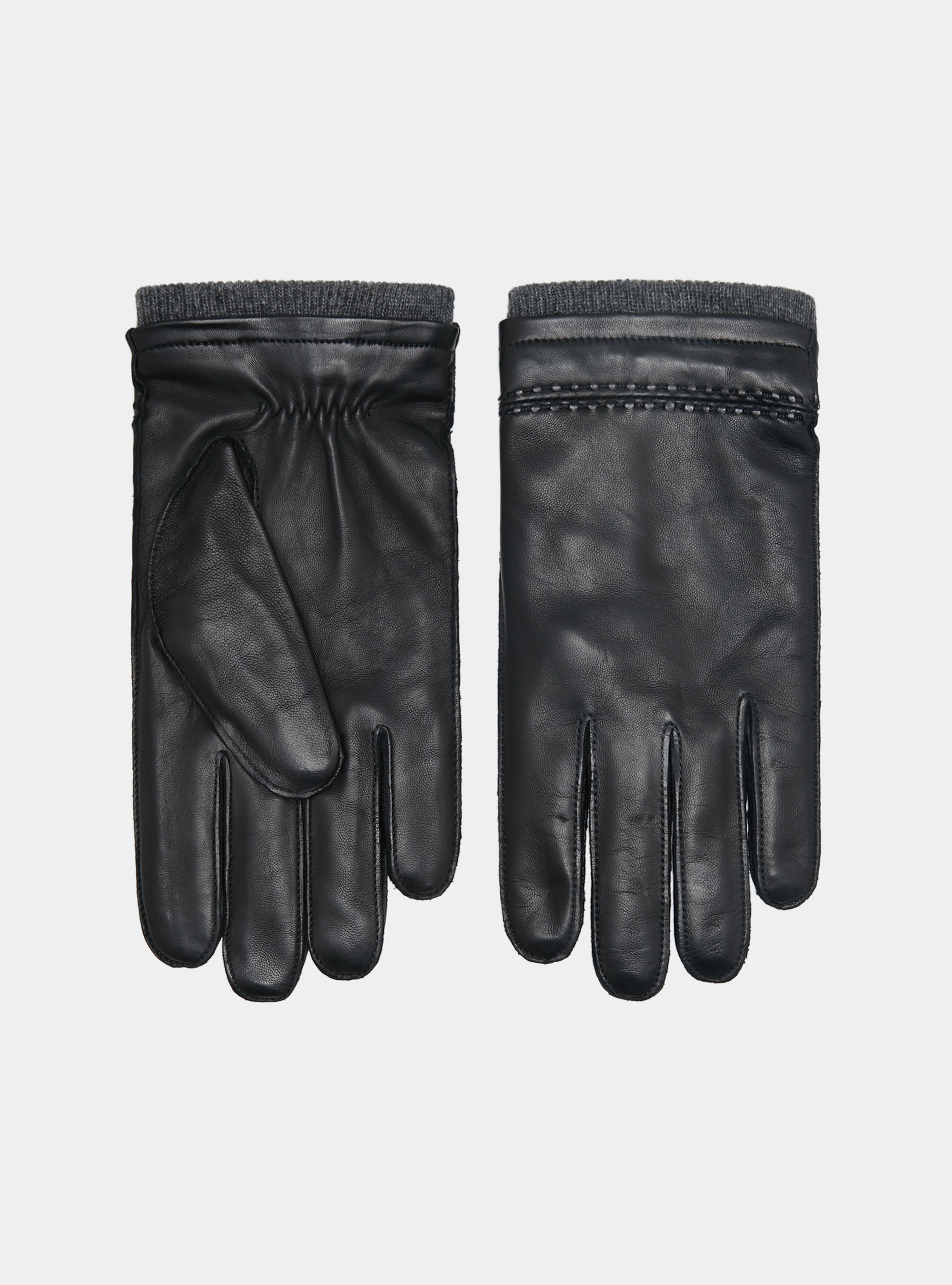Guanti in pelle, NERO
