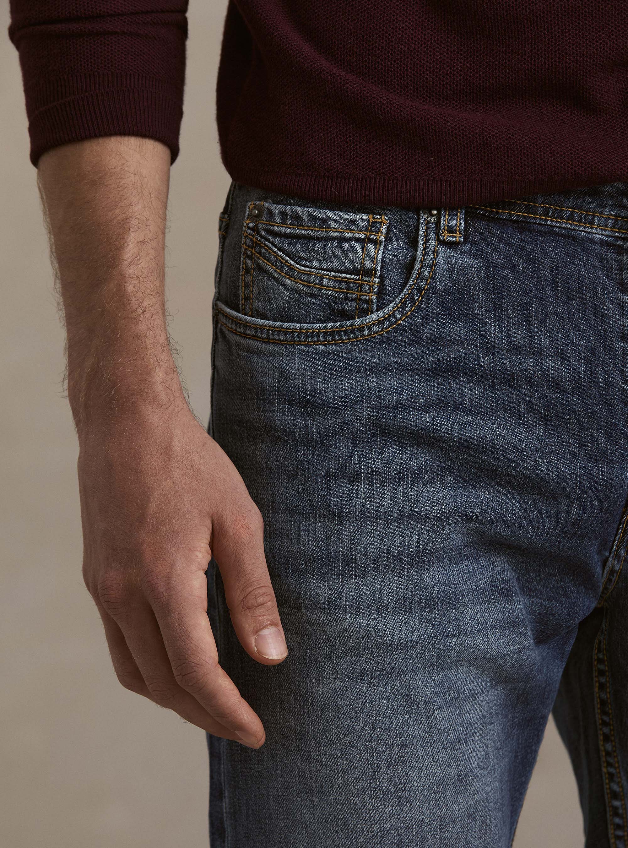 Denim in cotone stretch, BLU NAVY