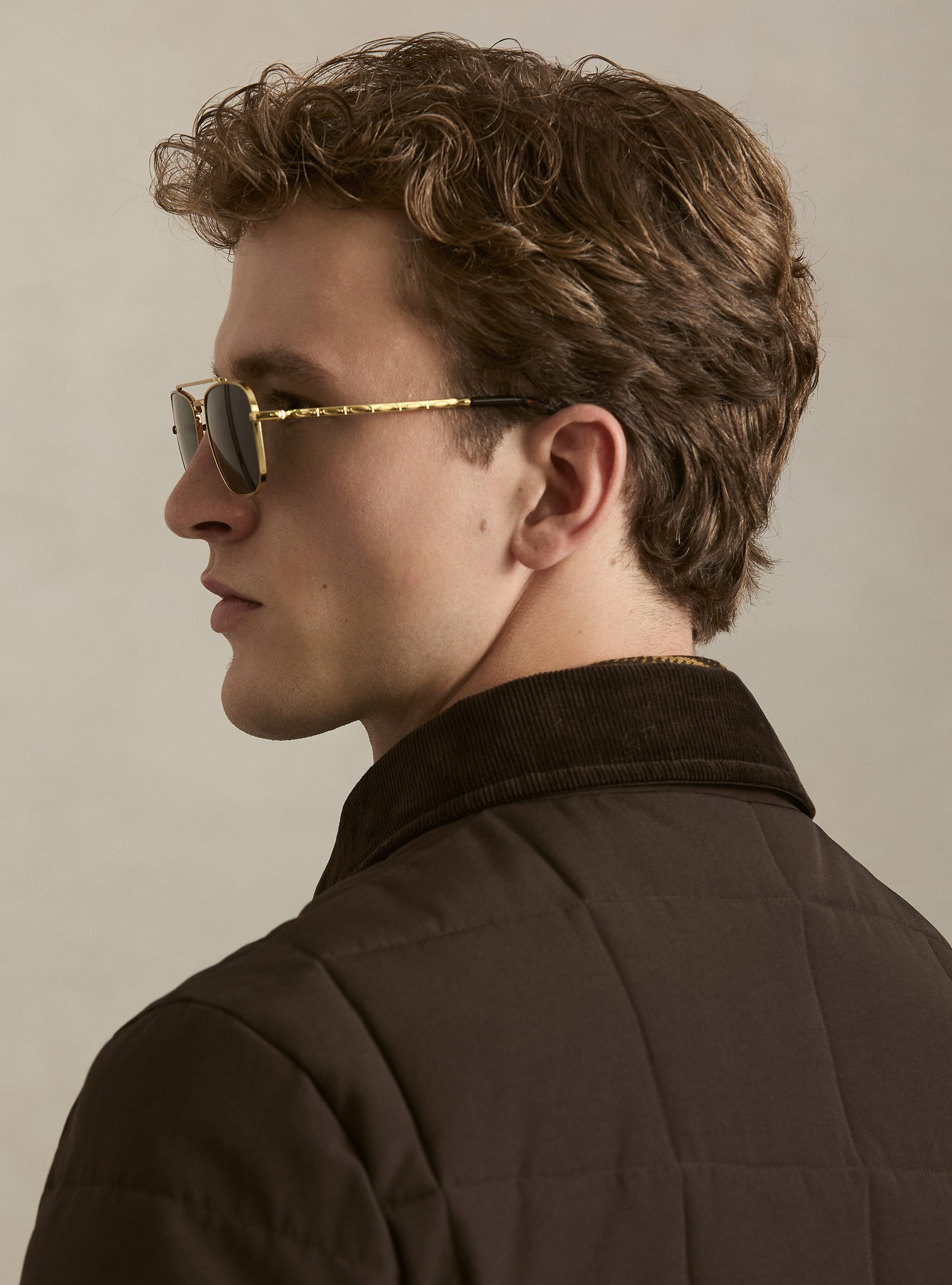 Giubbino classico trapuntato con collo camicia, MARRONE 0508C