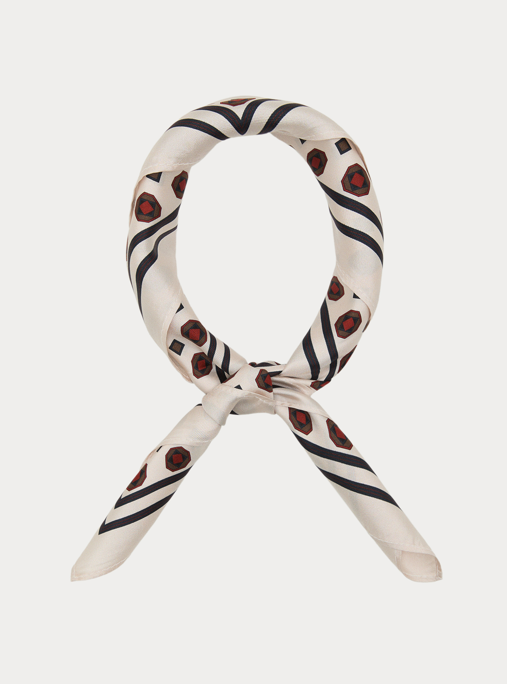 Foulard in seta stampa geometrica, PANNA