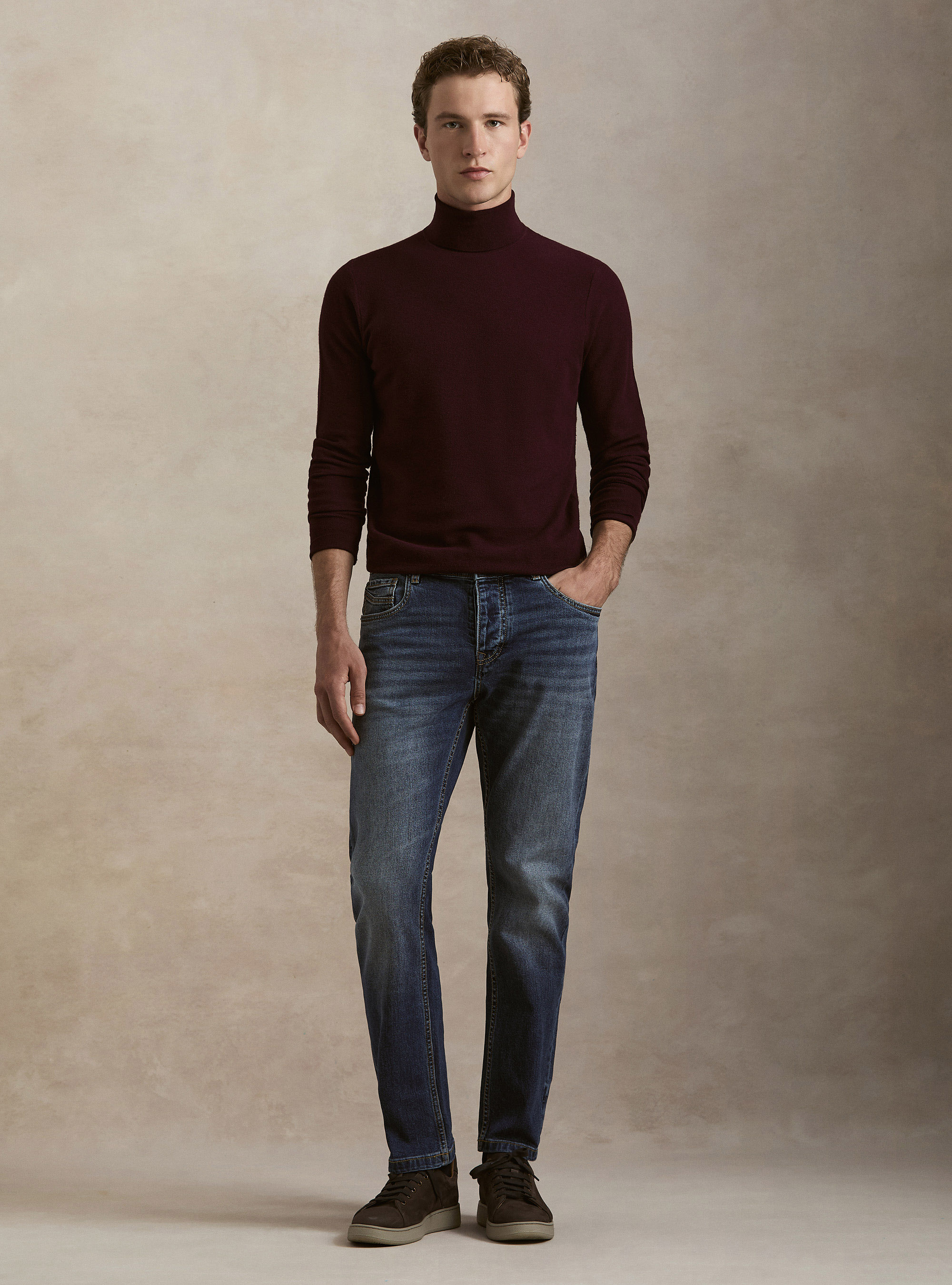 Denim in cotone stretch, BLU NAVY