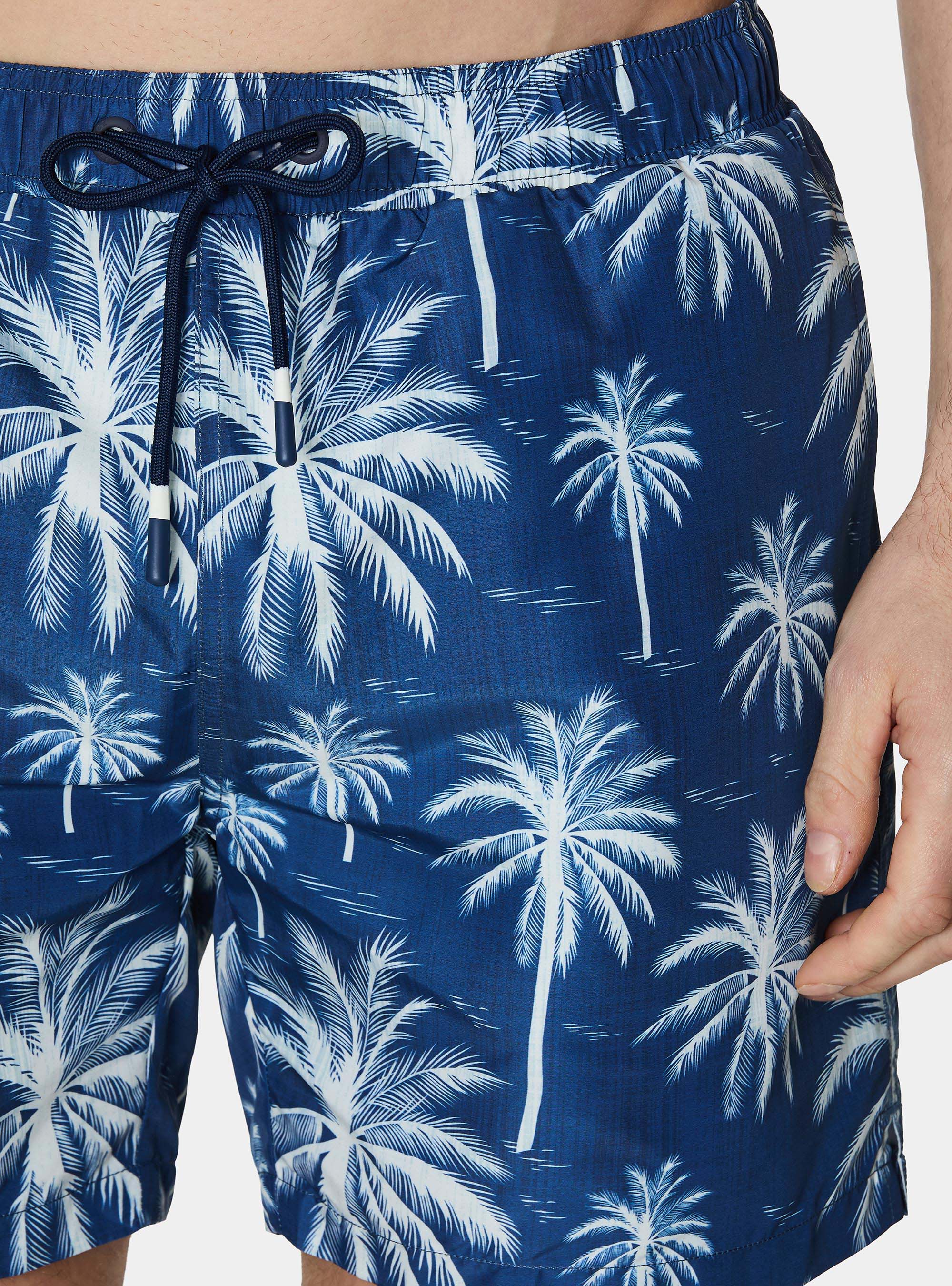 Costume da bagno stampa palme, BLU