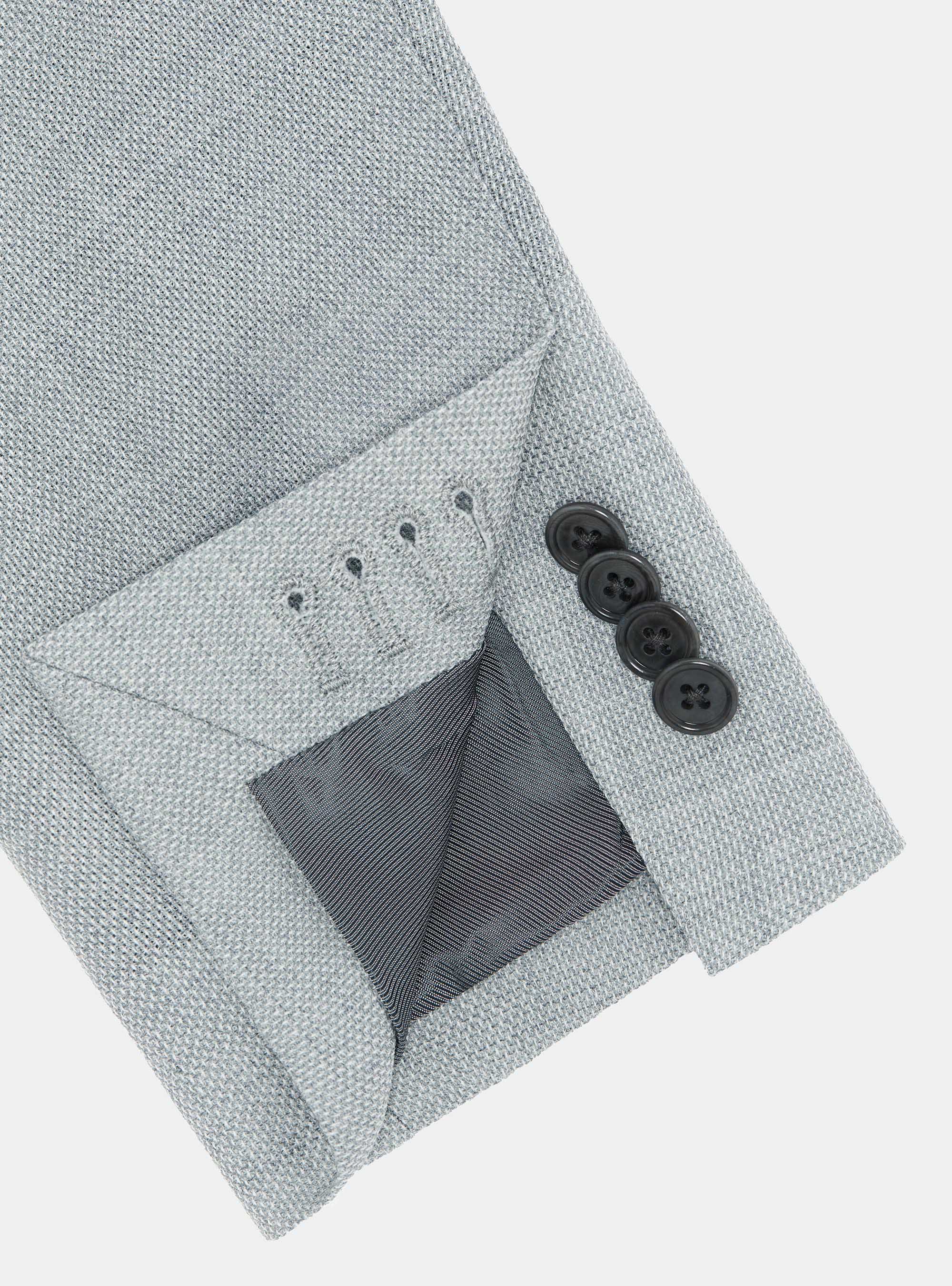 Giacca hopsack in pura lana, GRIGIO CHIARO