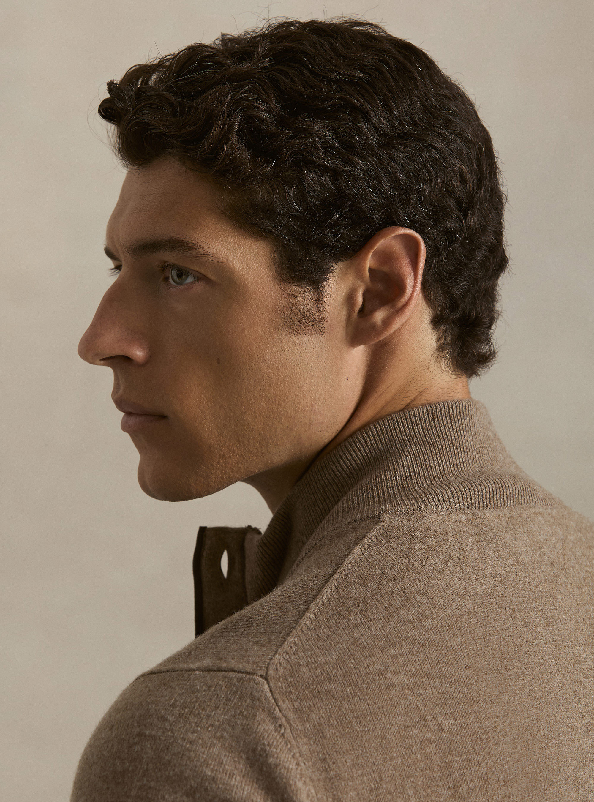 Cardigan con zip in lana lambswool e cashmere, FANGO