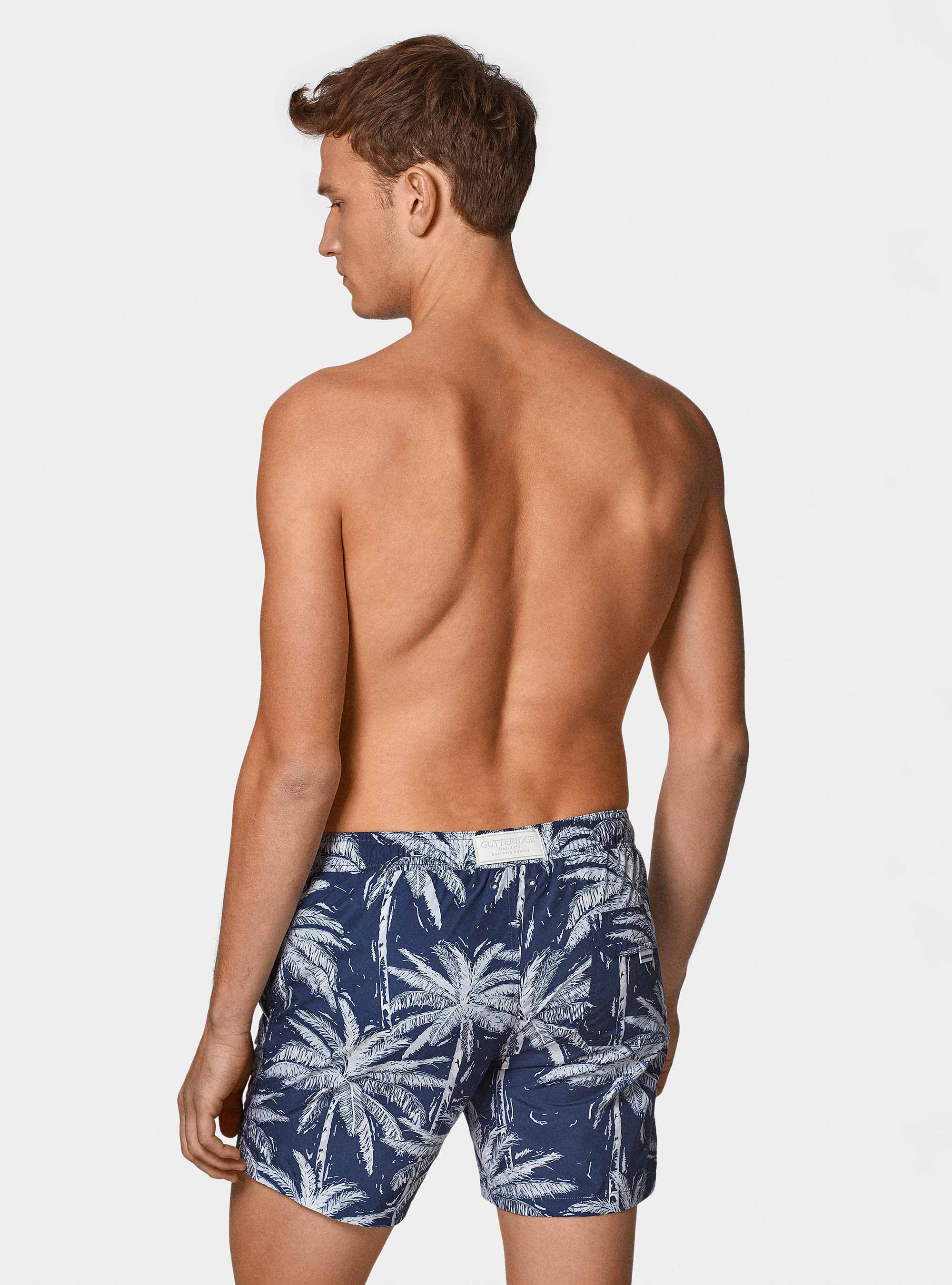 Costume da bagno stampa palme, BLU NAVY