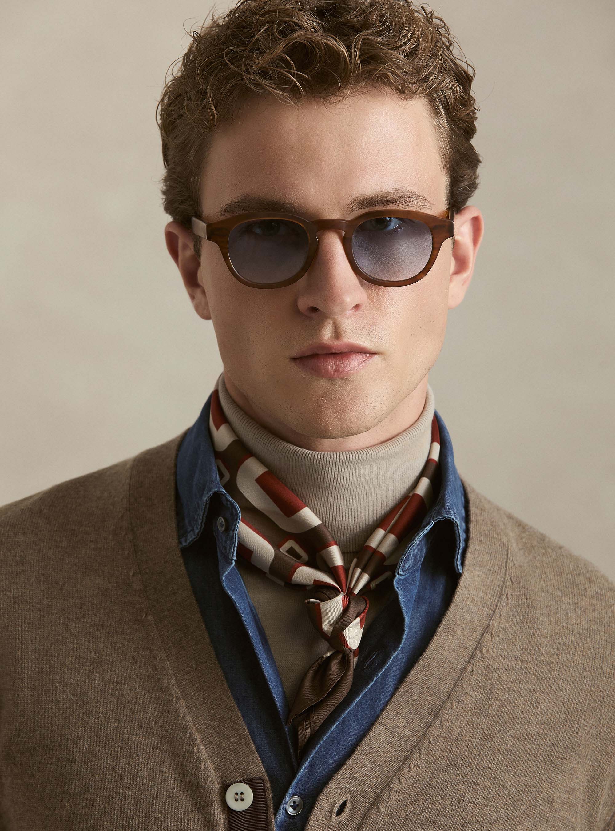 Cardigan in maglia con bottoni in lana lambswool e cashmere, FANGO