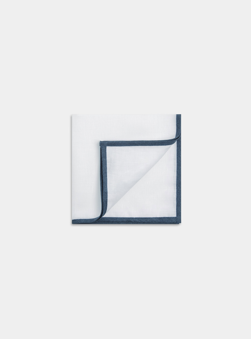 Pochette in lino, BIANCO/BLU NAVY