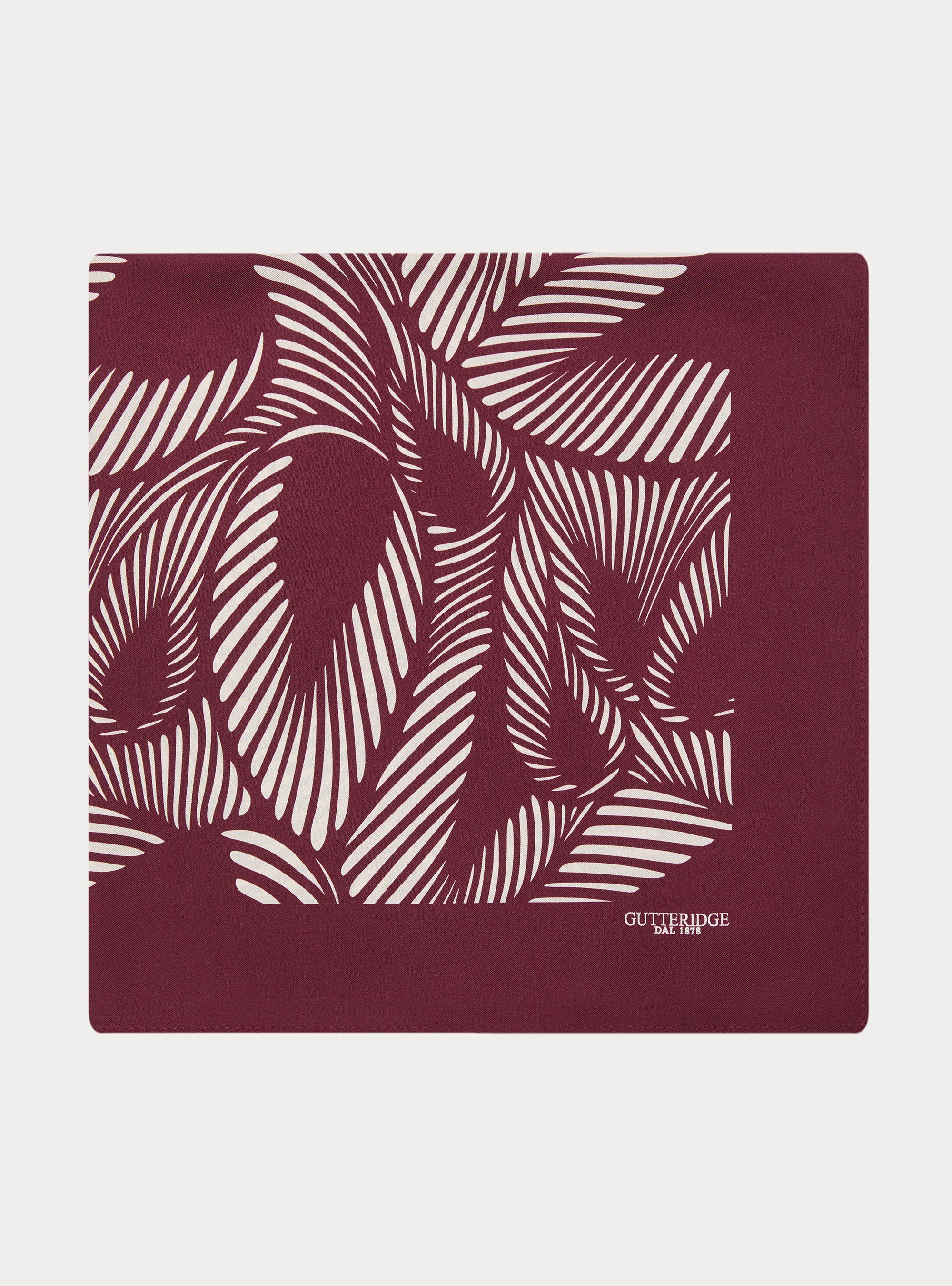 Foulard in seta stampata a fantasia geometrica, BORDEAUX