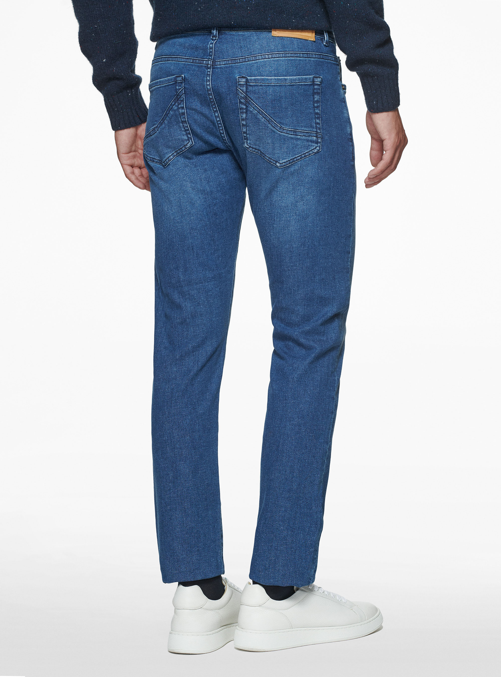 Jeans tinto in filo, BLU