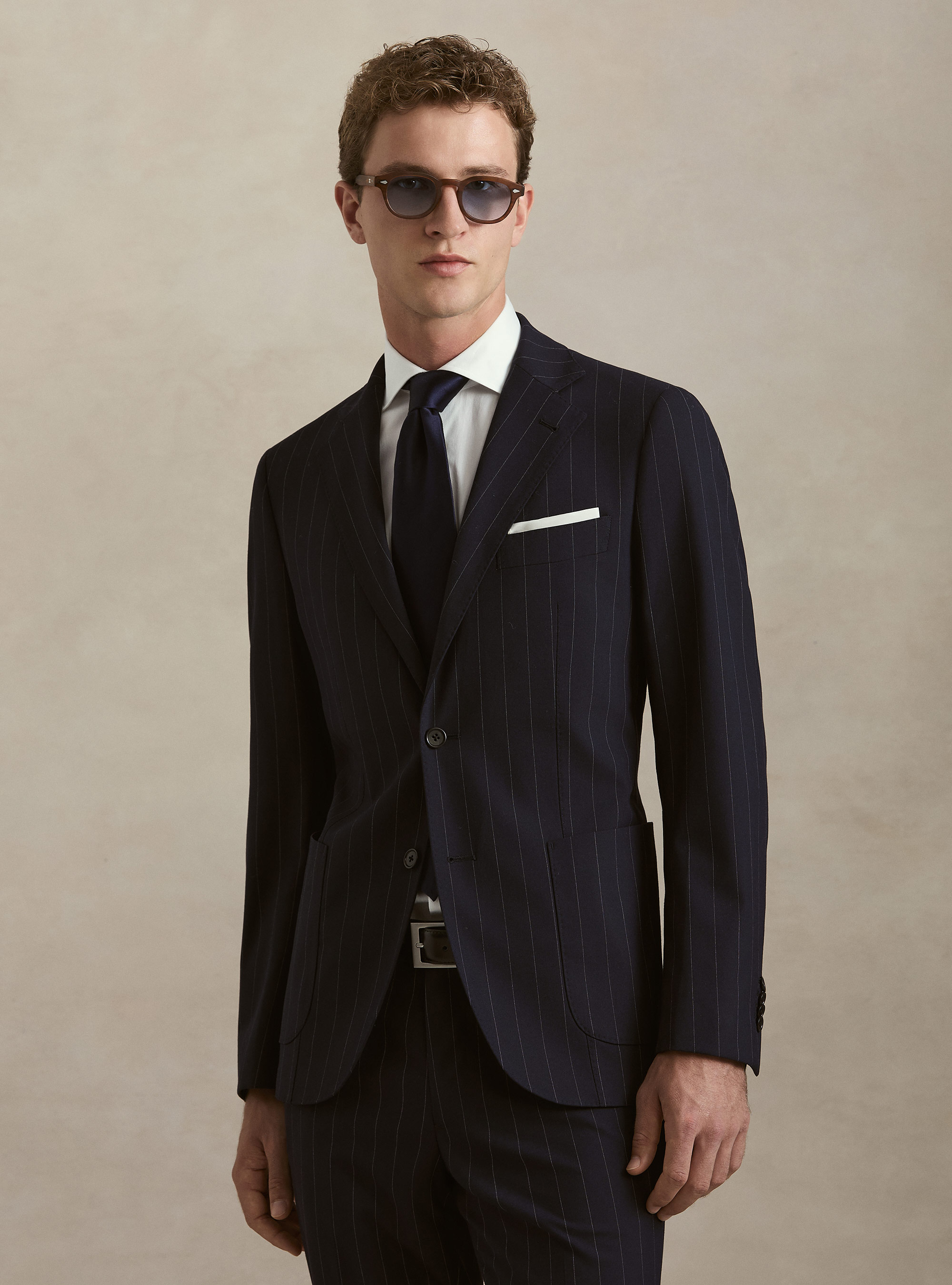 Giacca monopetto per abito gessato, BLU NAVY