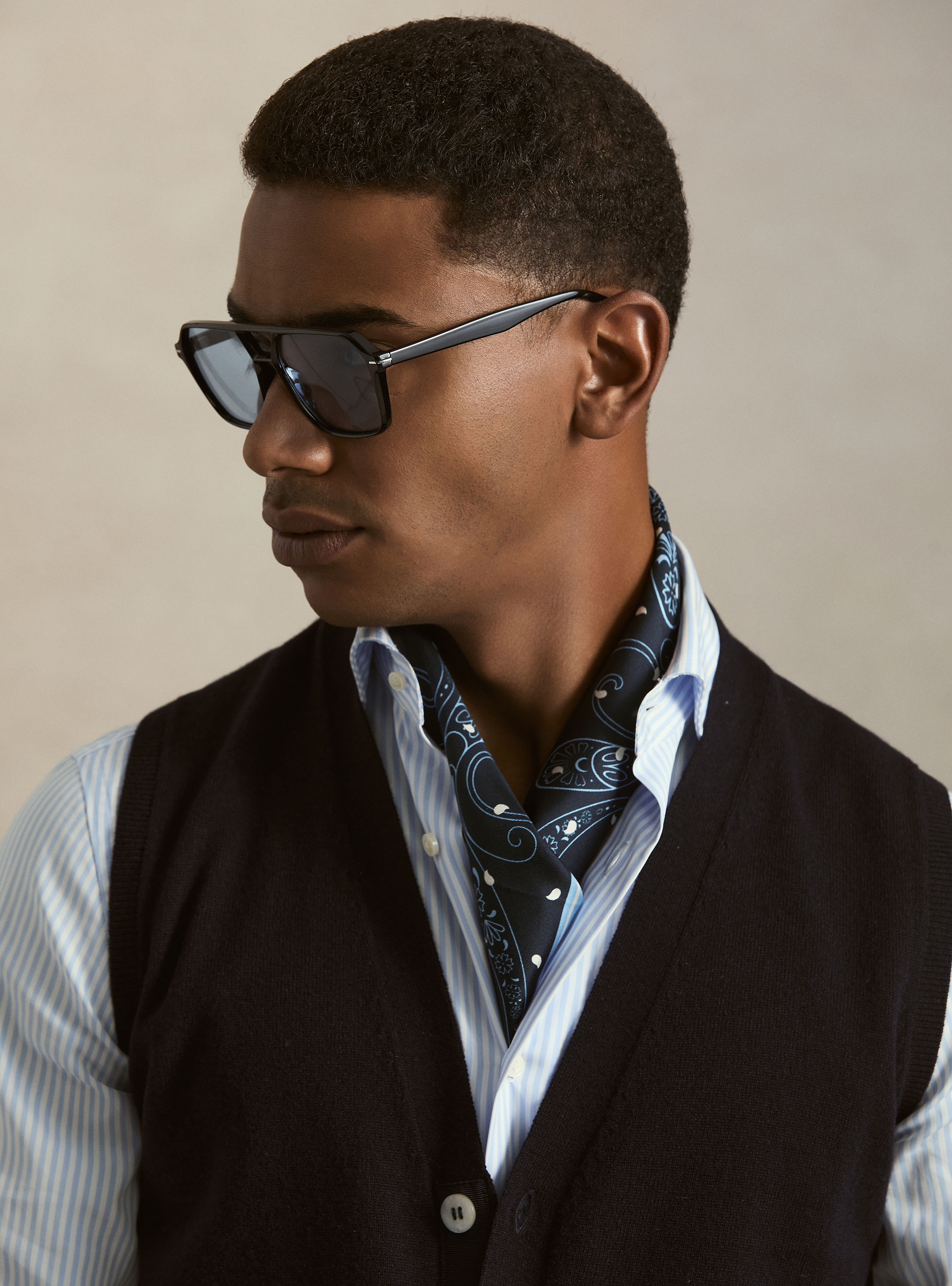 Gilet in maglia in lambswool e cashmere, BLU NAVY