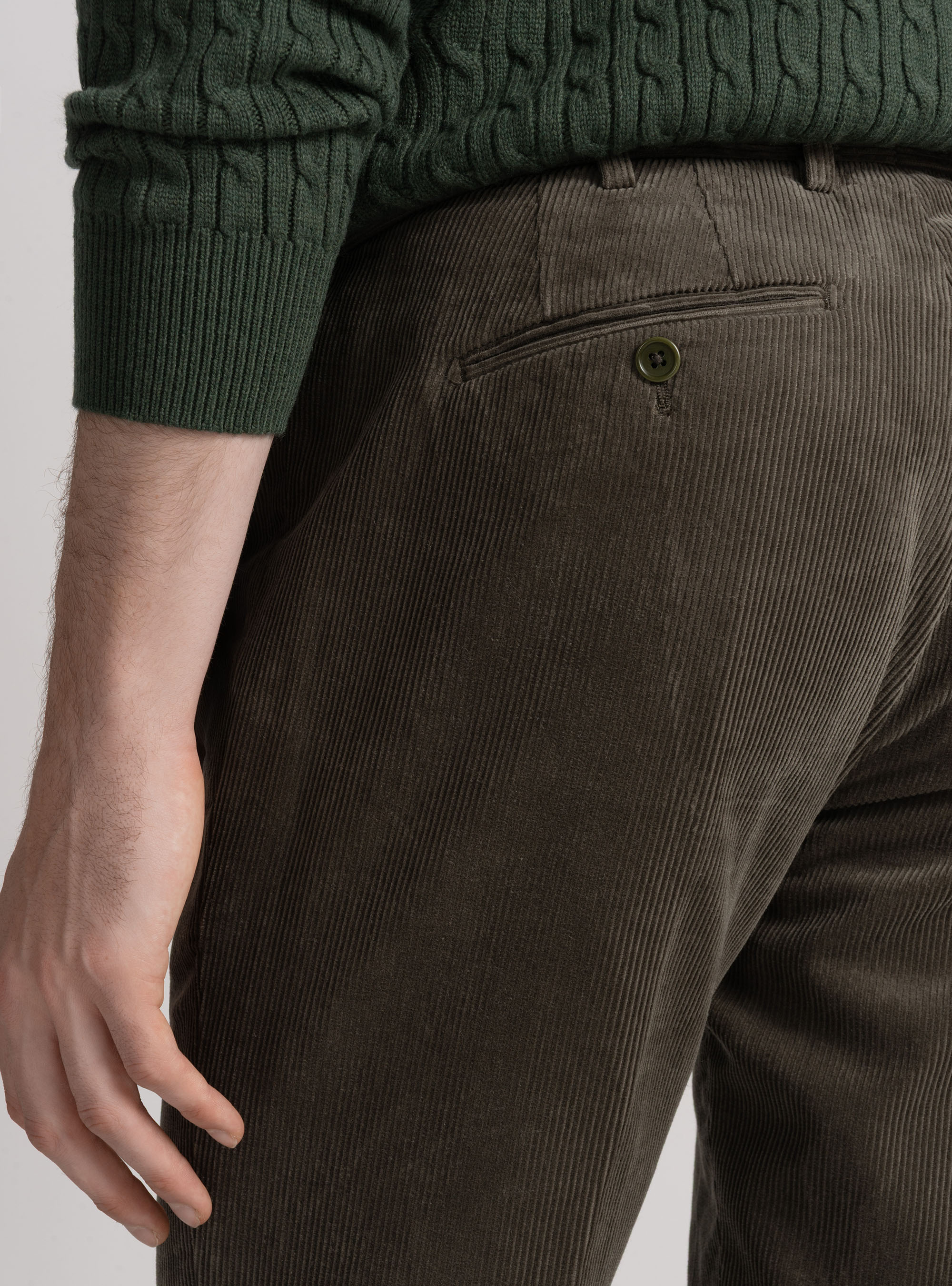 Pantaloni in velluto, VERDE