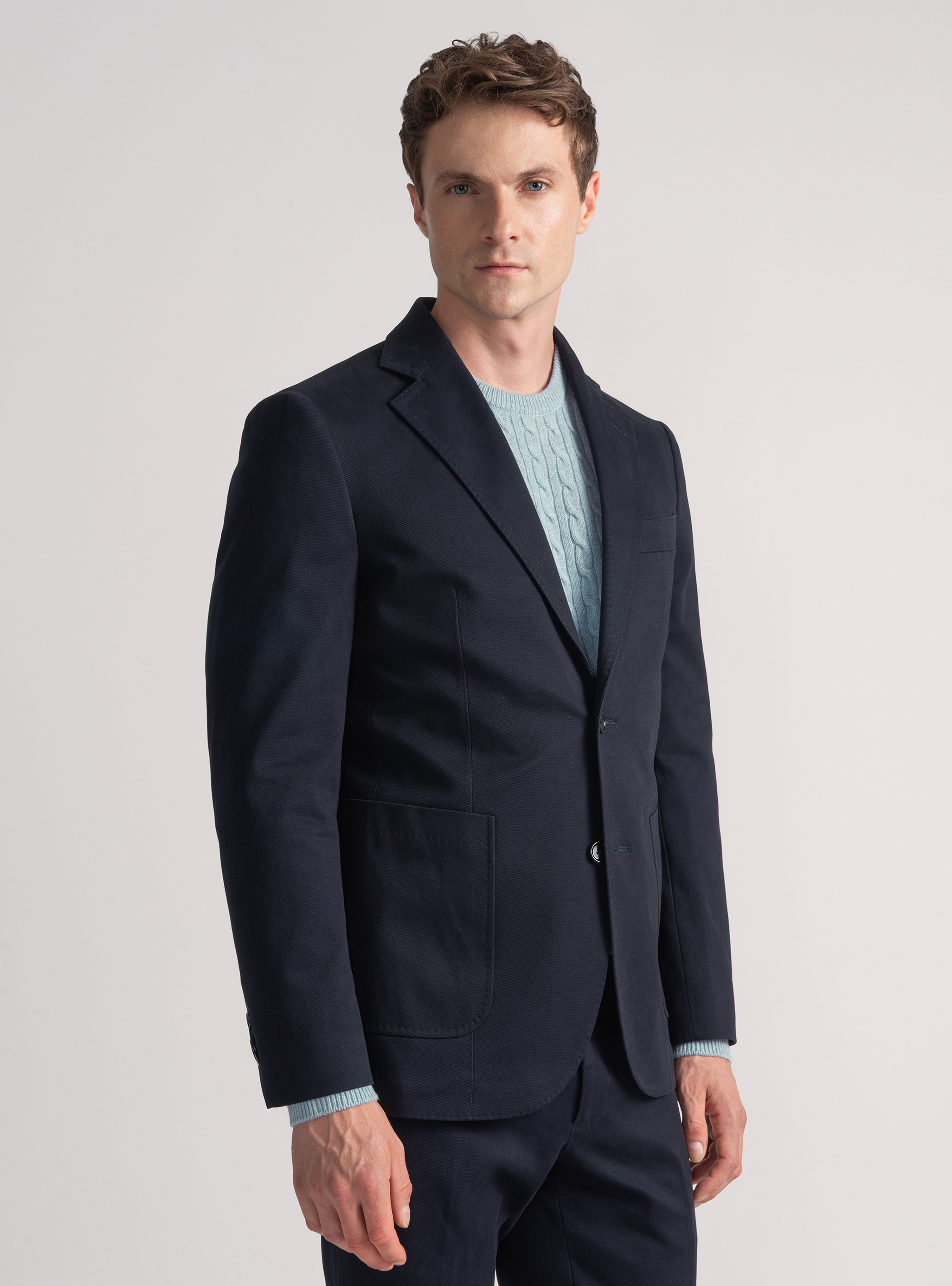 Giacca in cotone smerigliato, BLU NAVY