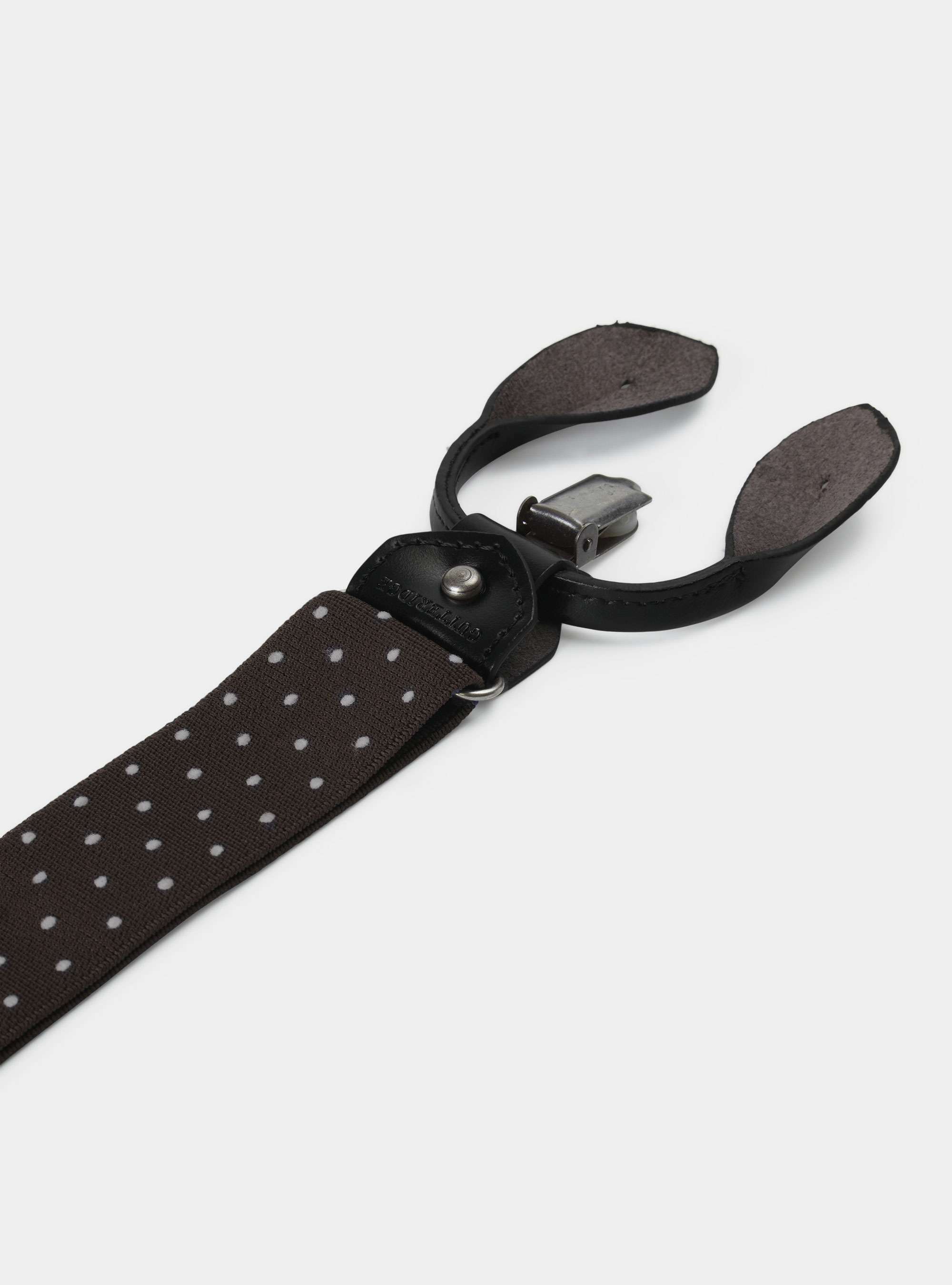 Bretelle fantasia micro pois, MARRONE