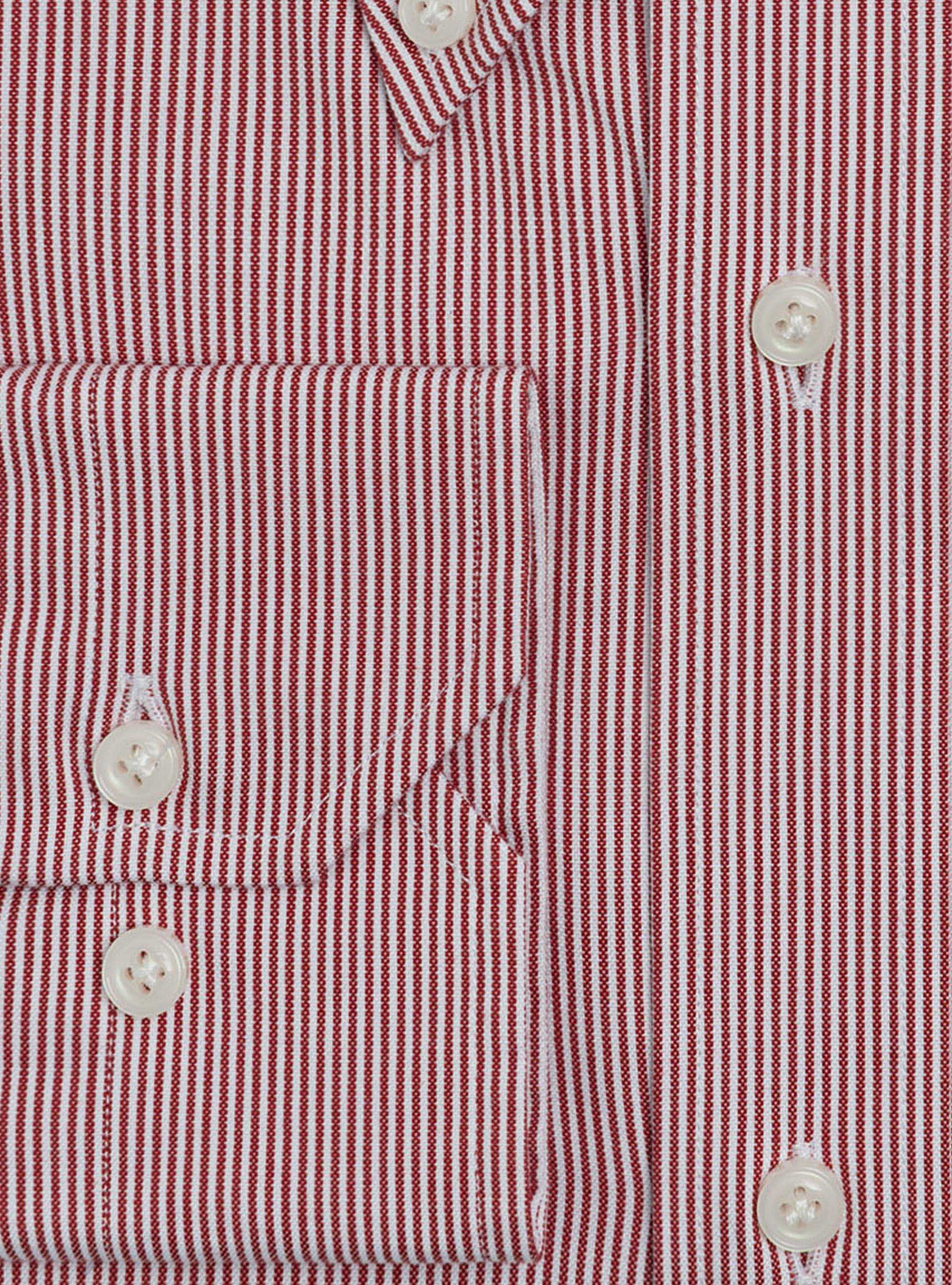 Camicia collo button down in oxford di cotone doppio ritorto, ROSSO