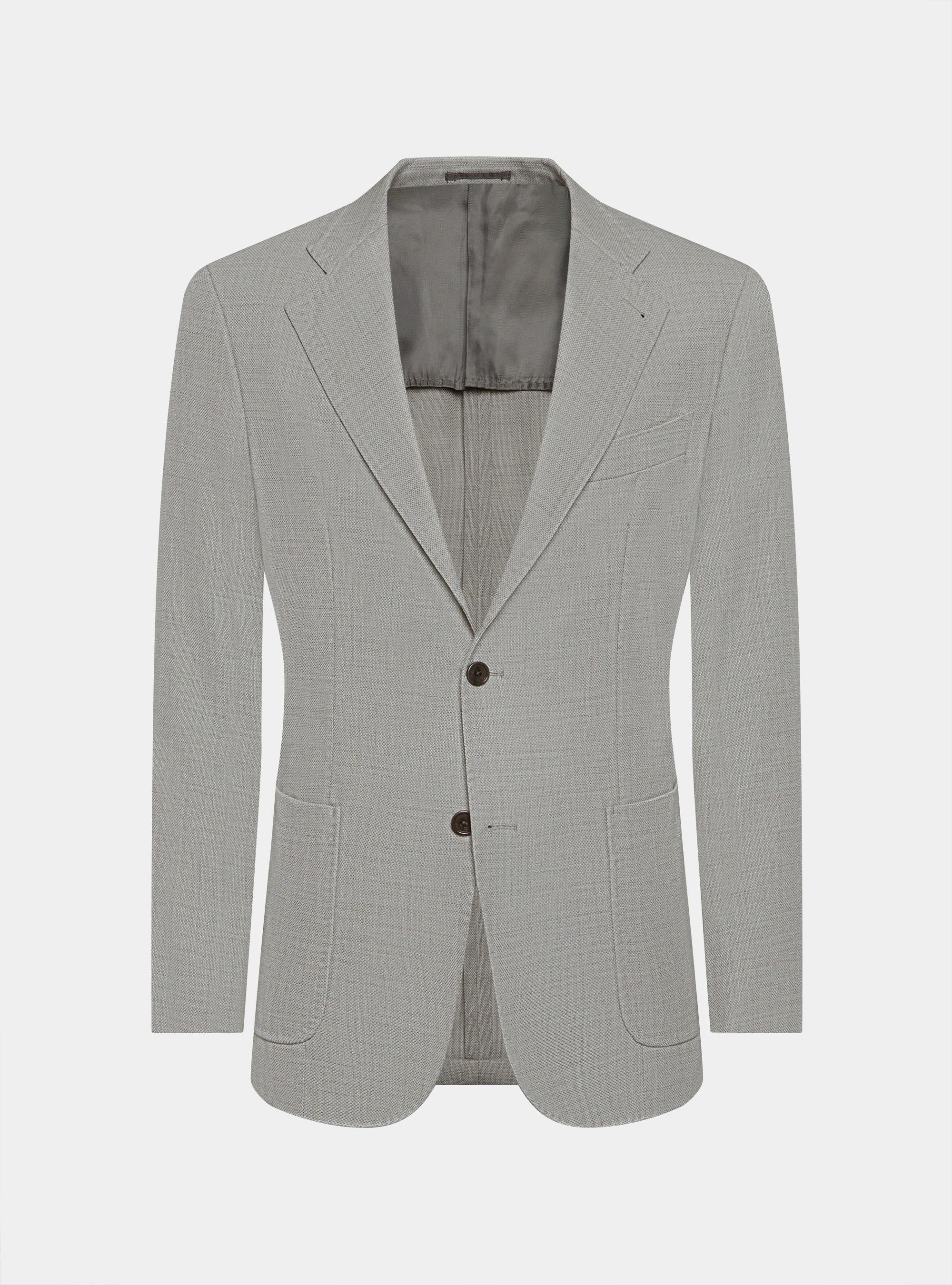 Giacca in pura lana micro texture, GRIGIO CHIARO
