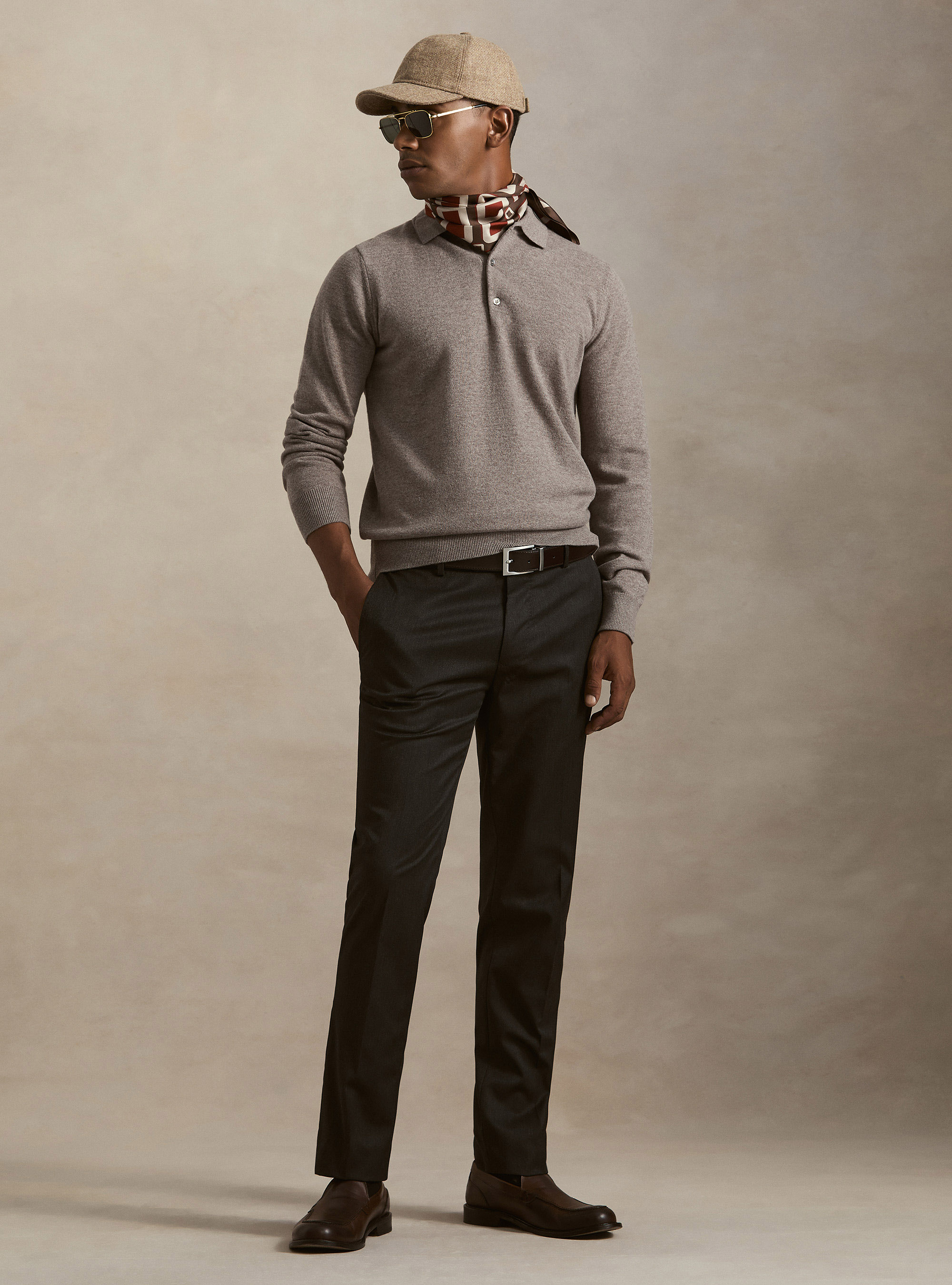Pantaloni abito classico slim fit, ASFALTO