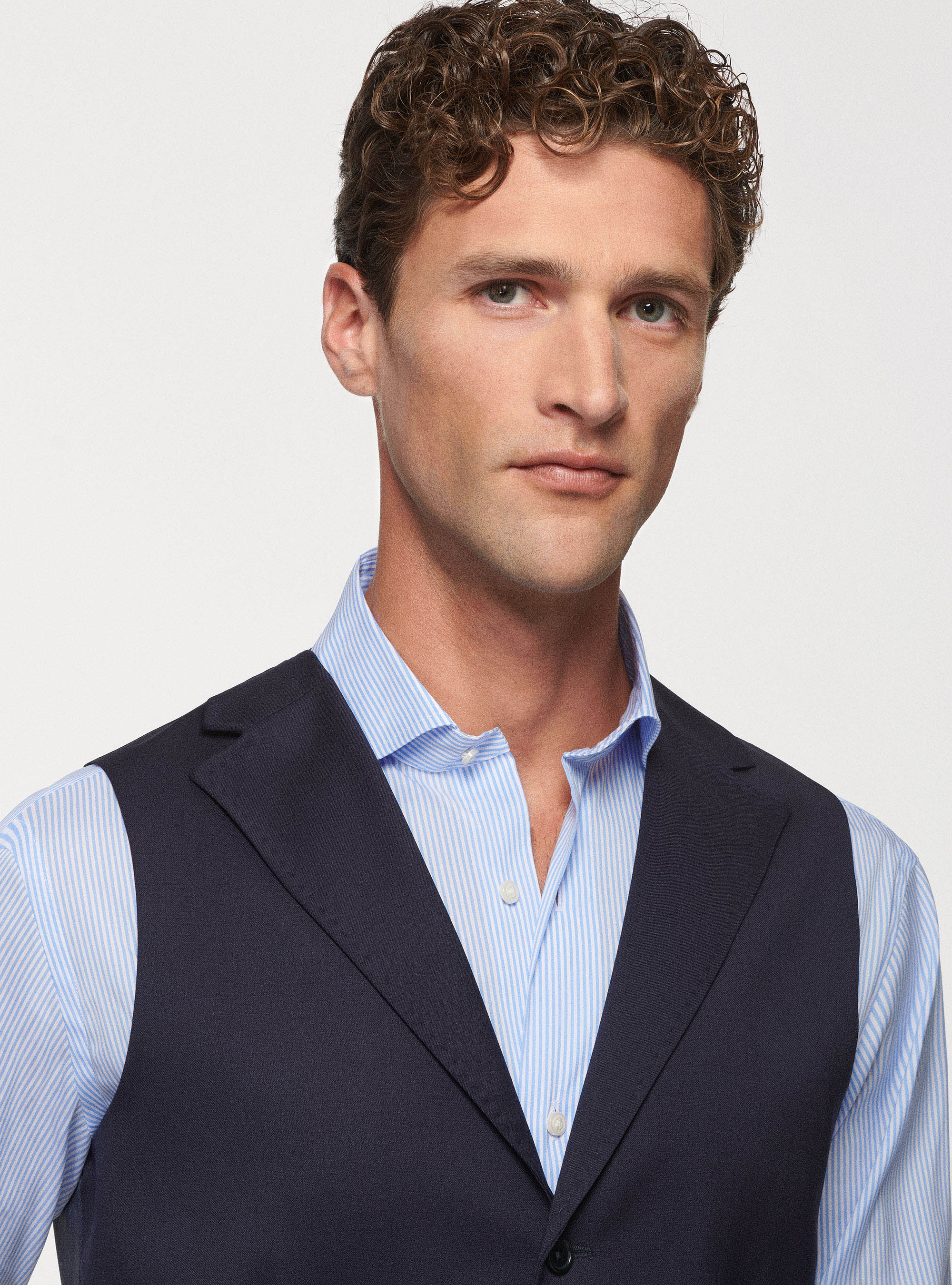 Gilet in lana superfine 110's Reda, BLU NAVY