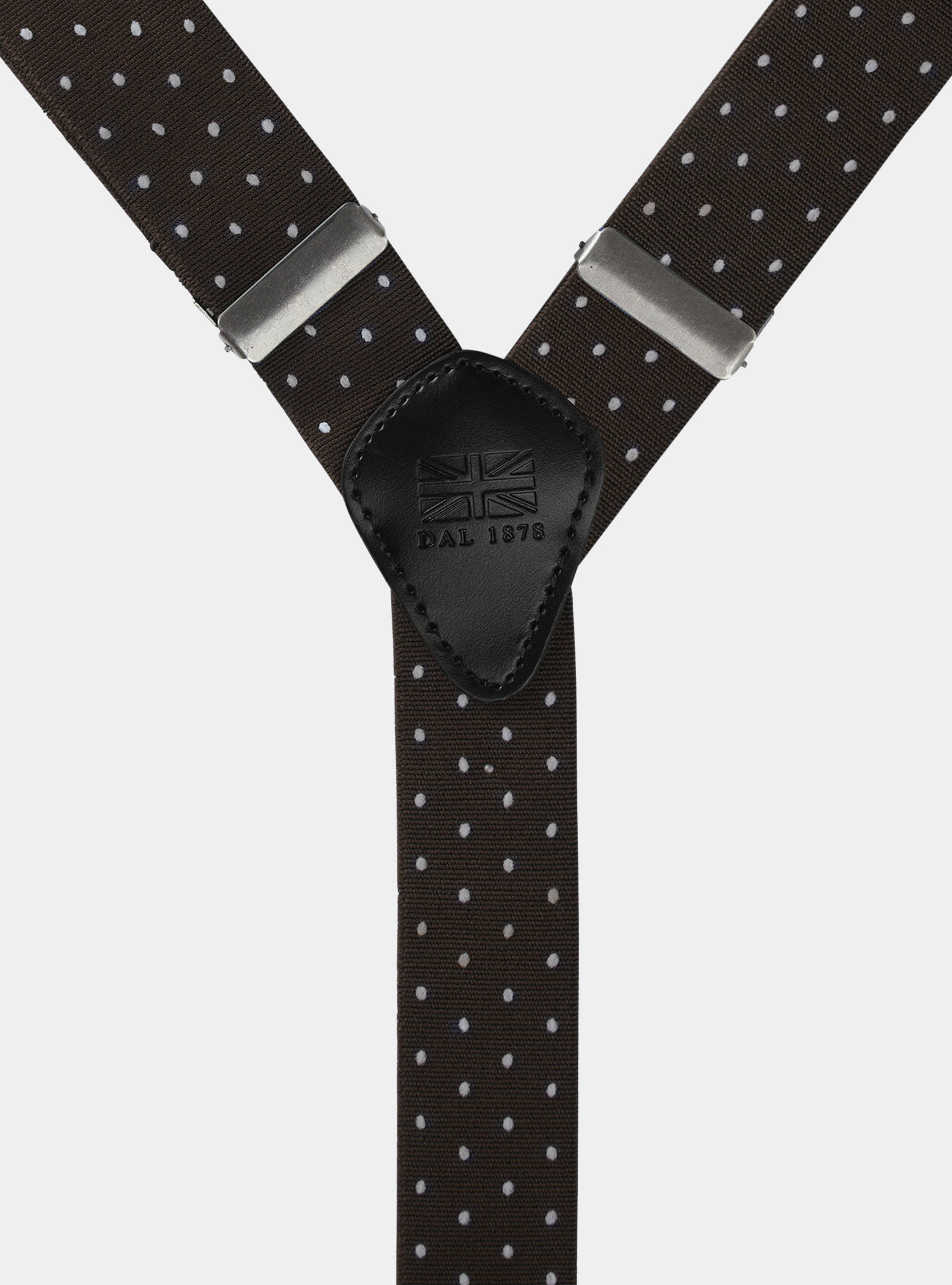 Bretelle fantasia micro pois, MARRONE