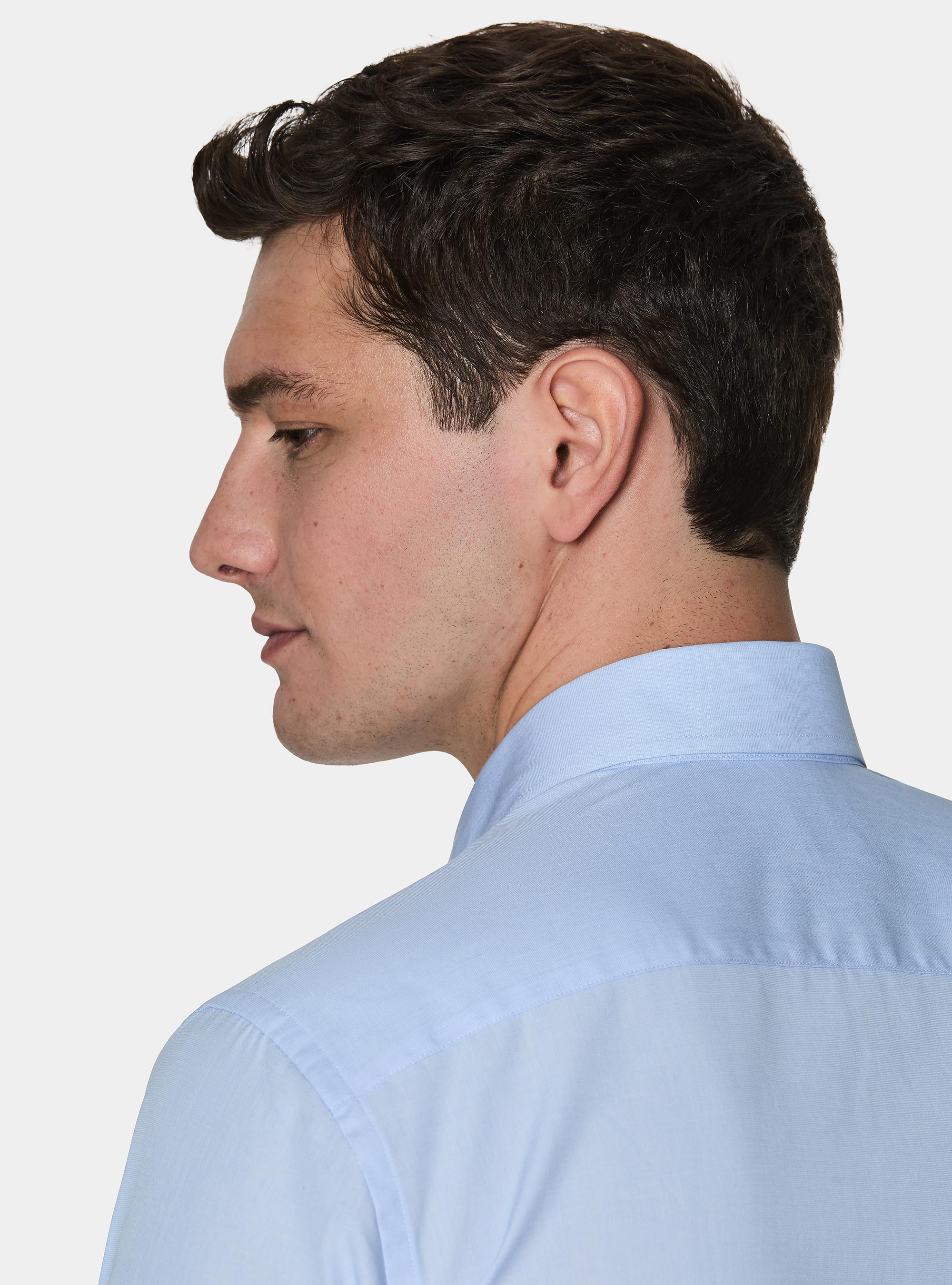 Camicia in cotone fil a fil, AZZURRO
