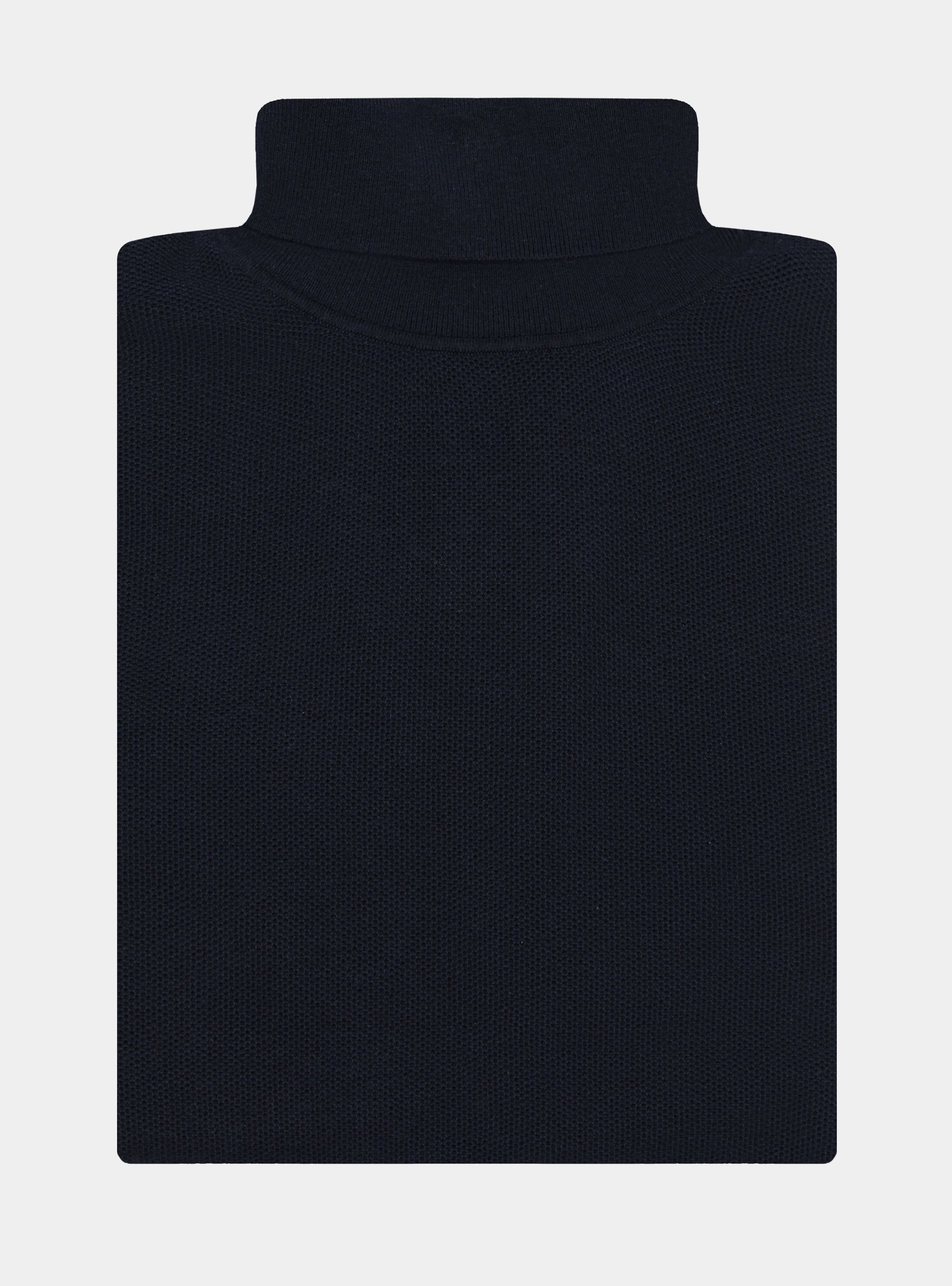 Dolcevita nido d'ape in cotone cashmere, BLU NAVY