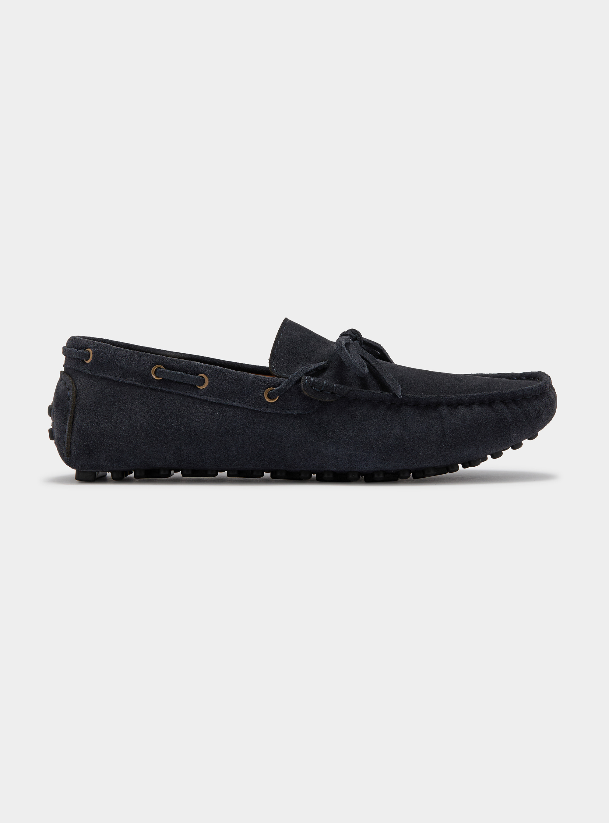 Mocassini da barca in suede, BLU NAVY