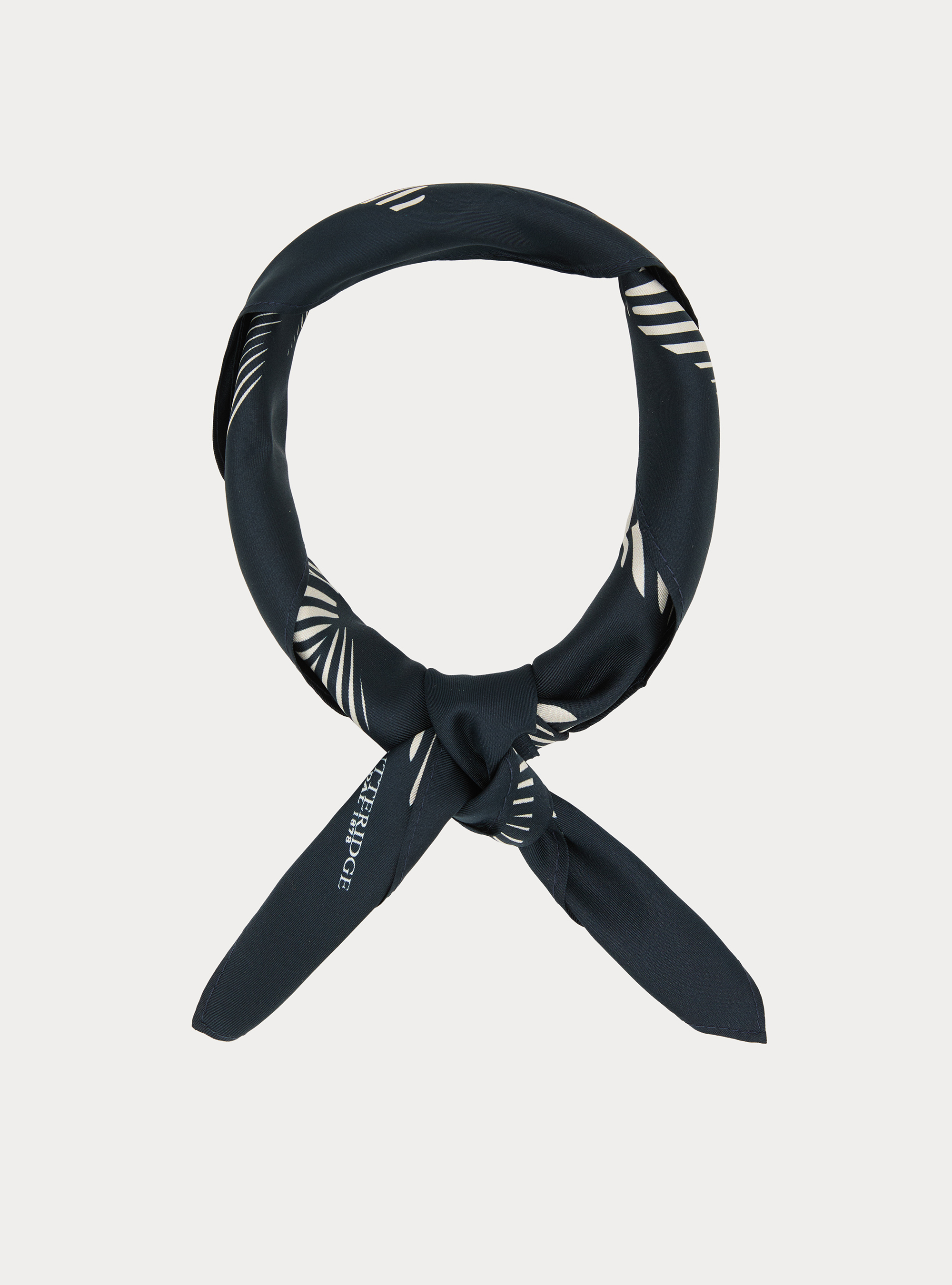 Foulard in seta stampata a fantasia geometrica, BLU NAVY