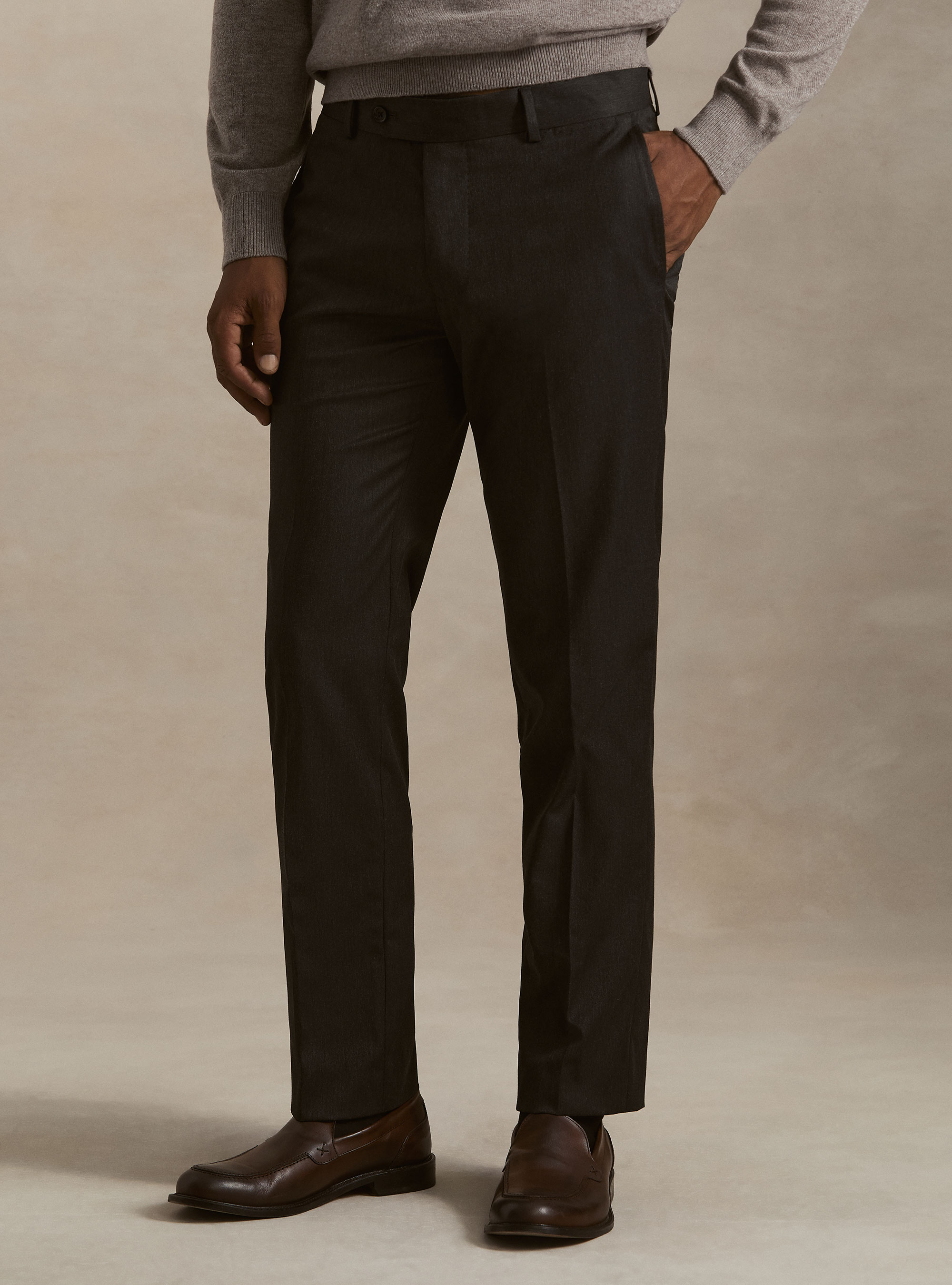 Pantaloni abito classico slim fit, ASFALTO