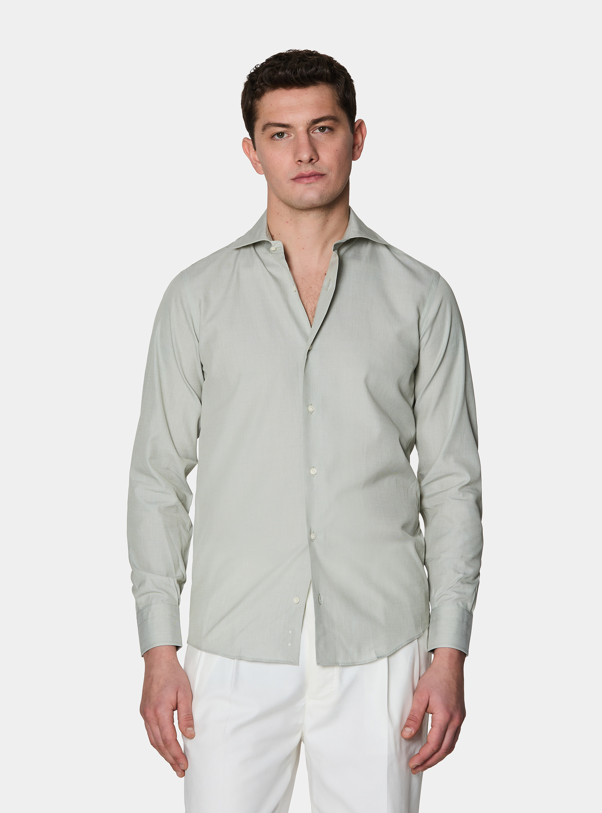 Camicia in cotone fil a fil, SALVIA 0602C
