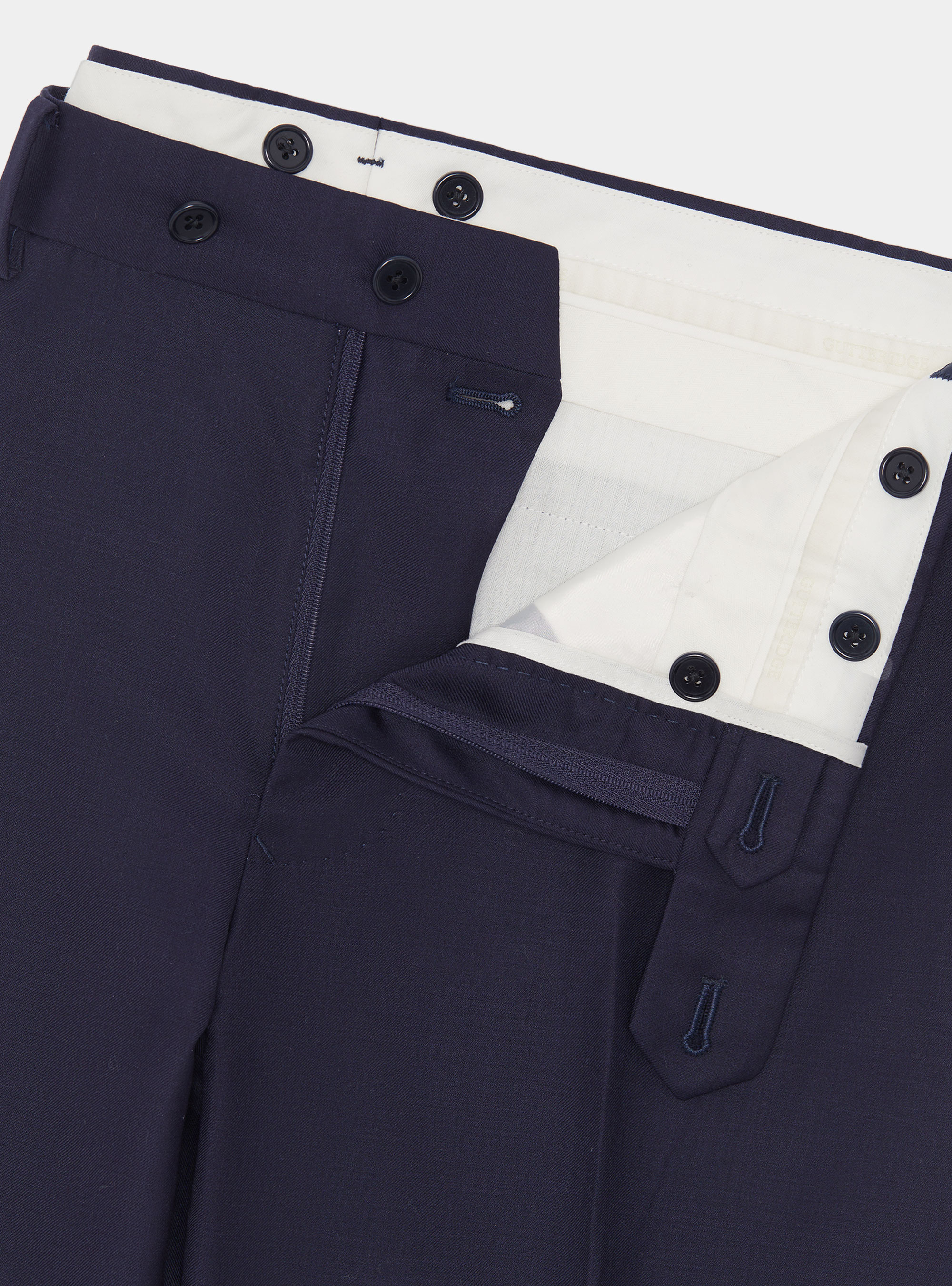 Pantaloni per abito in pura lana superfine 120's, BLU NAVY