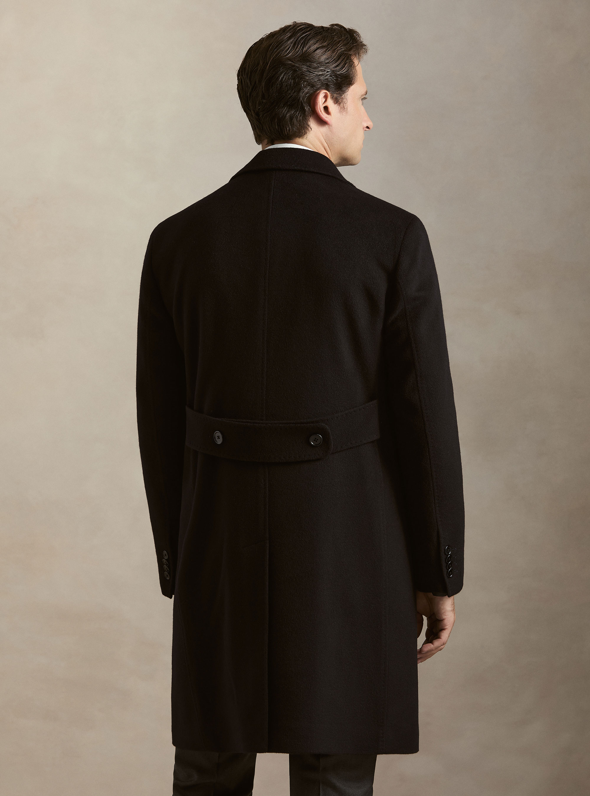 Cappotto doppiopetto in cashmere, BLU NAVY